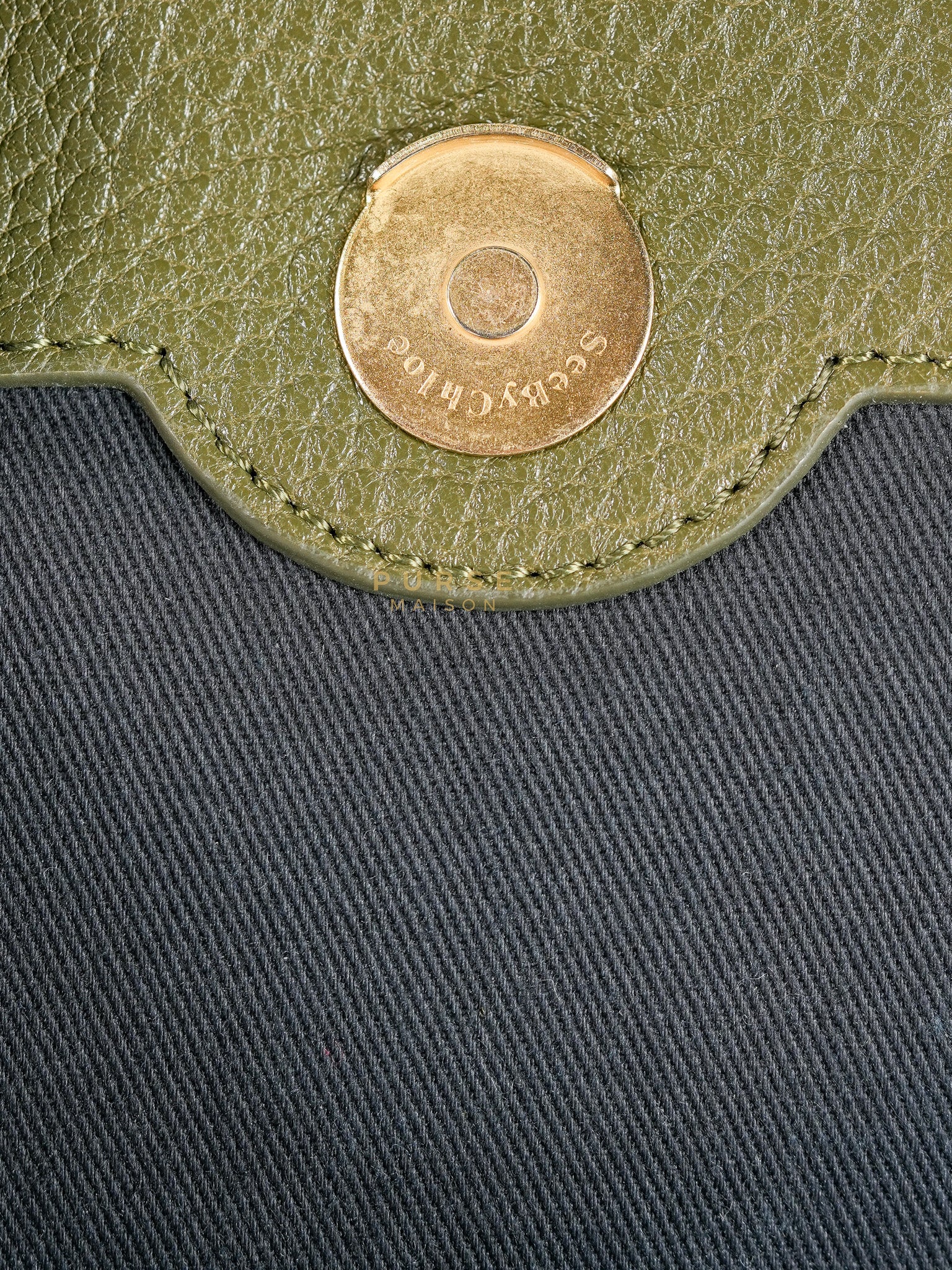 See By Chloe Hana Bag Small in Steel Green Grained Leather & Gold Hardware | Purse Maison Luxury Bags Shop