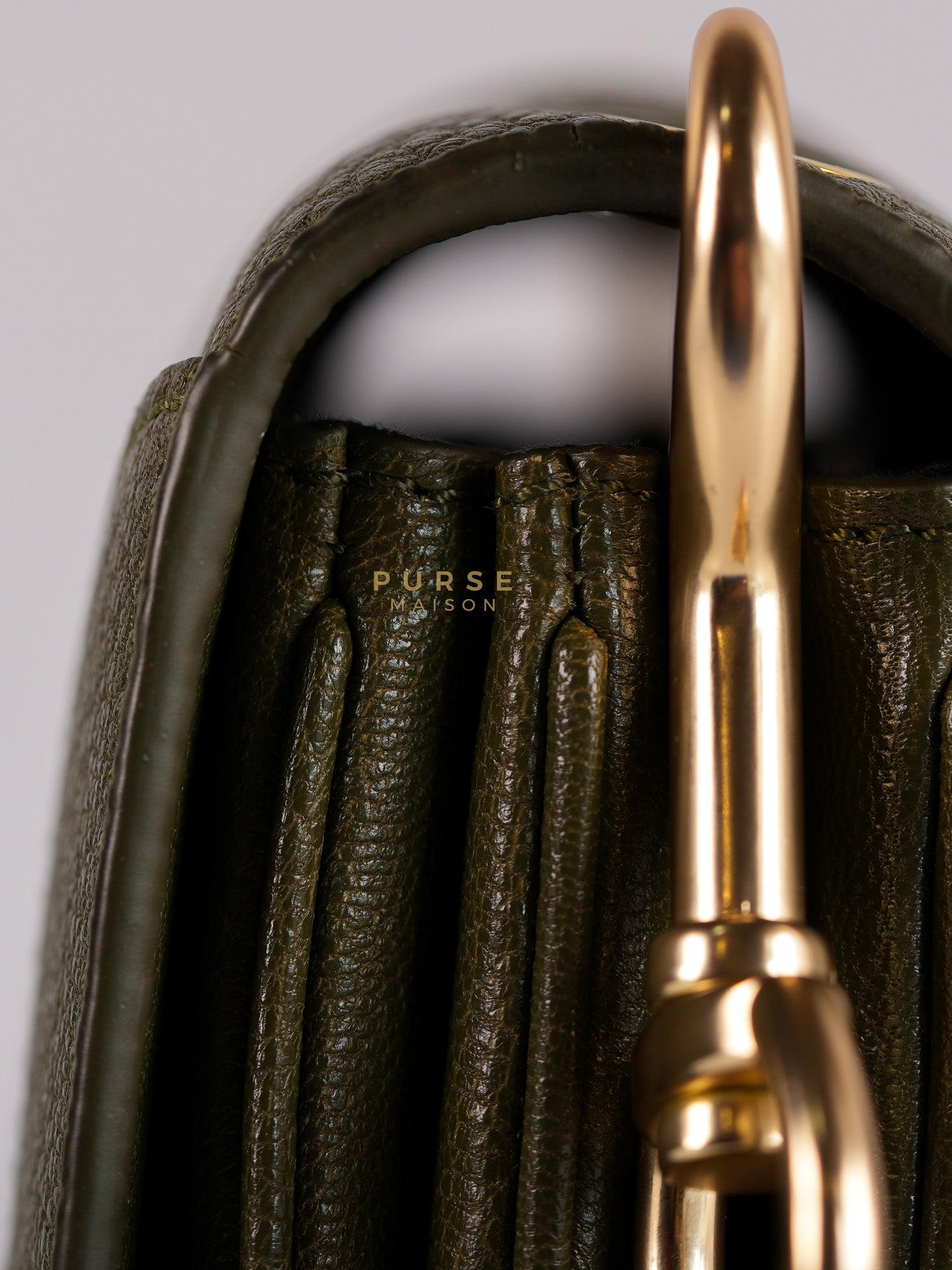 See By Chloe Hana Bag Small in Steel Green Grained Leather & Gold Hardware | Purse Maison Luxury Bags Shop