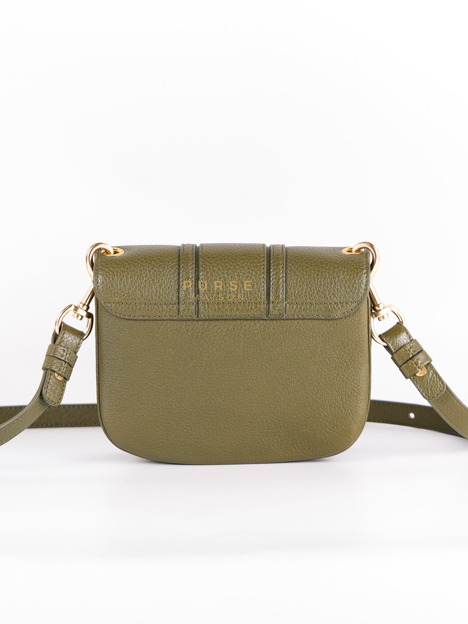 See By Chloe Hana Bag Small in Steel Green Grained Leather & Gold Hardware | Purse Maison Luxury Bags Shop