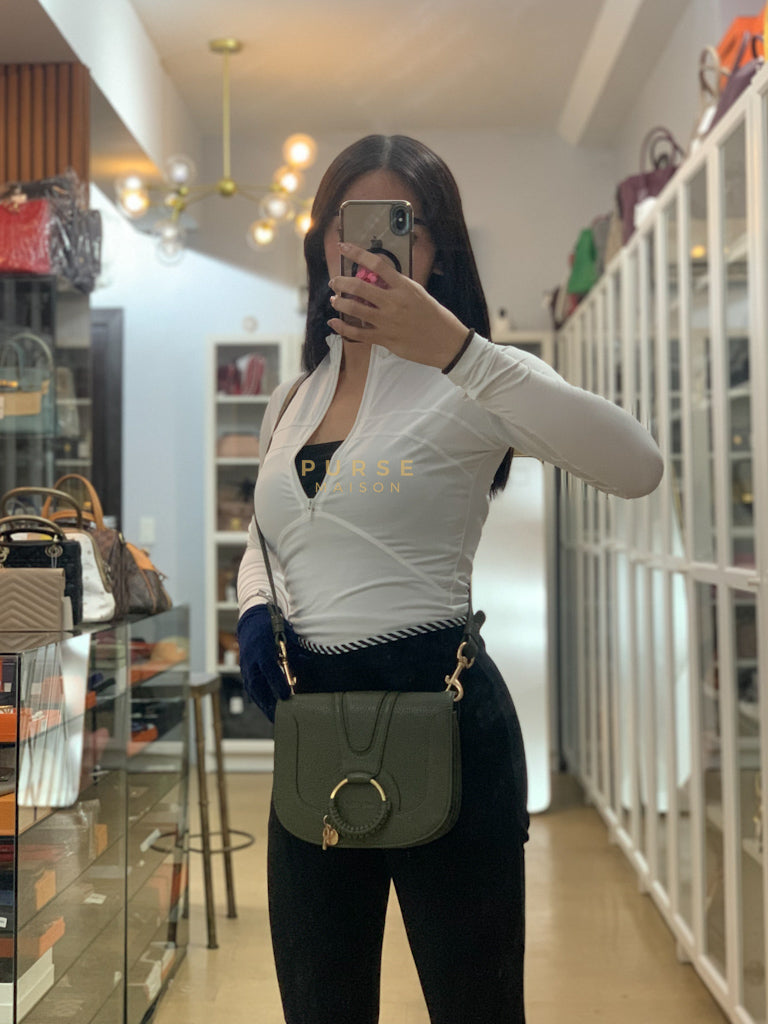 See By Chloe Hana Bag Small in Steel Green Grained Leather & Gold Hardware | Purse Maison Luxury Bags Shop