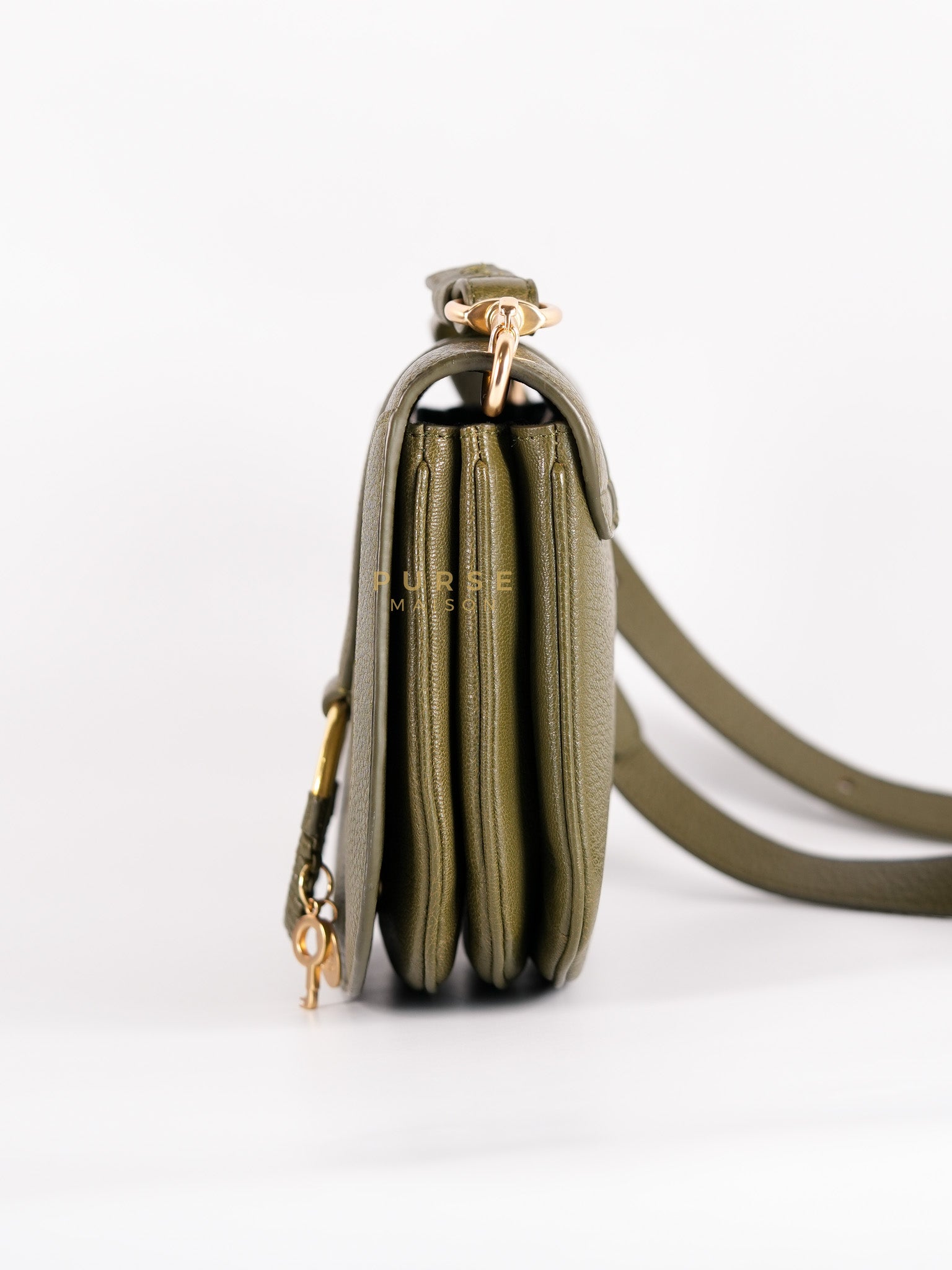 See By Chloe Hana Bag Small in Steel Green Grained Leather & Gold Hardware | Purse Maison Luxury Bags Shop