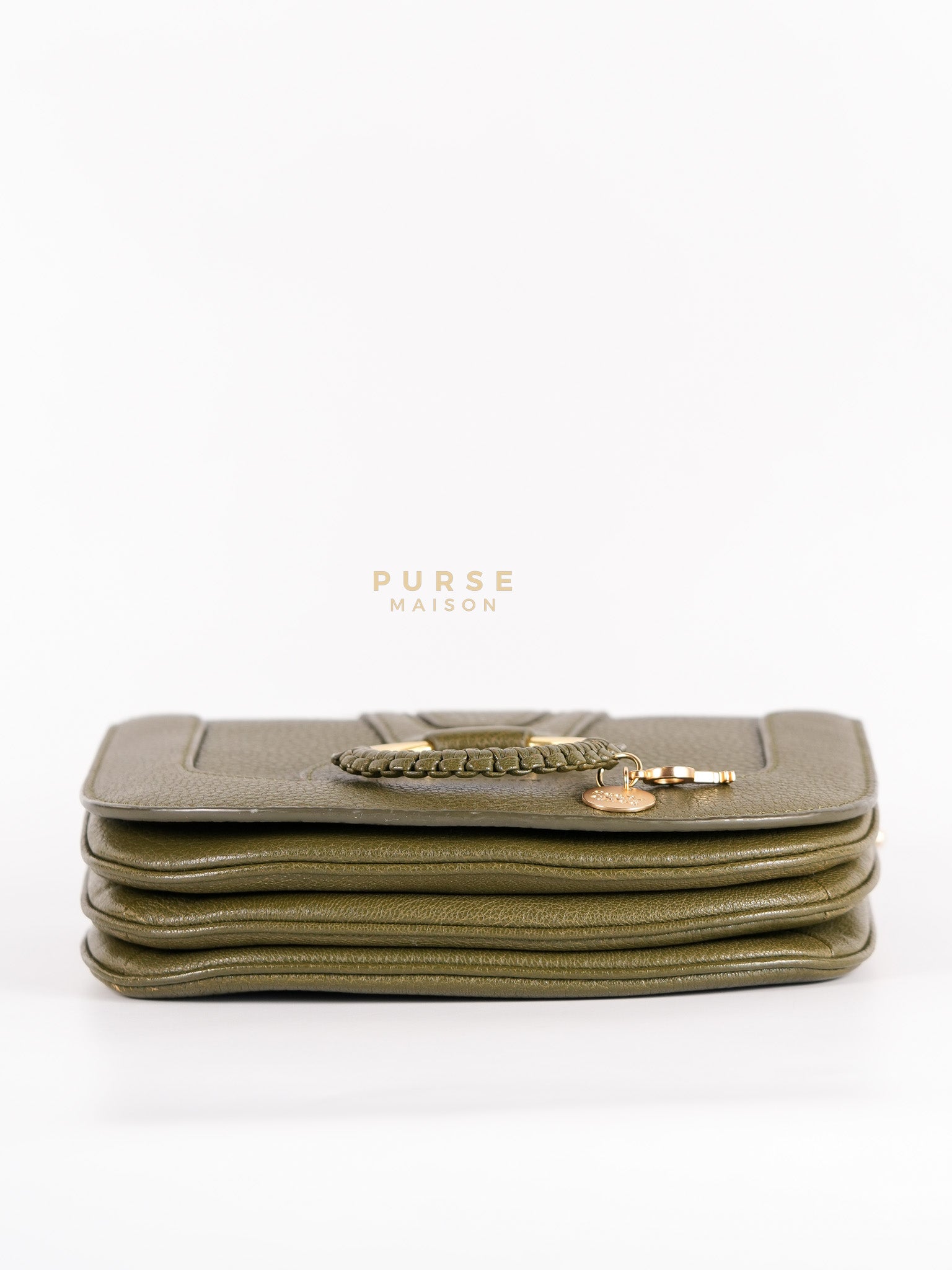 See By Chloe Hana Bag Small in Steel Green Grained Leather & Gold Hardware | Purse Maison Luxury Bags Shop