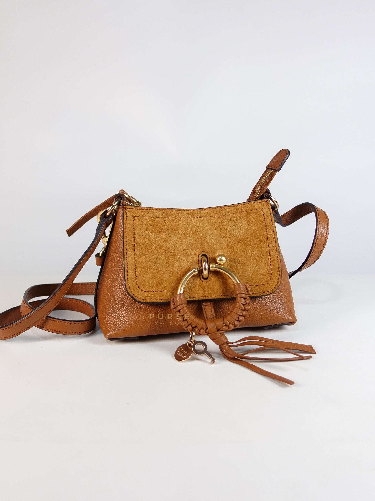 See By Chloe Joan Mini Shoulder Bag in Brown & Gold Hardware | Purse Maison Luxury Bags Shop