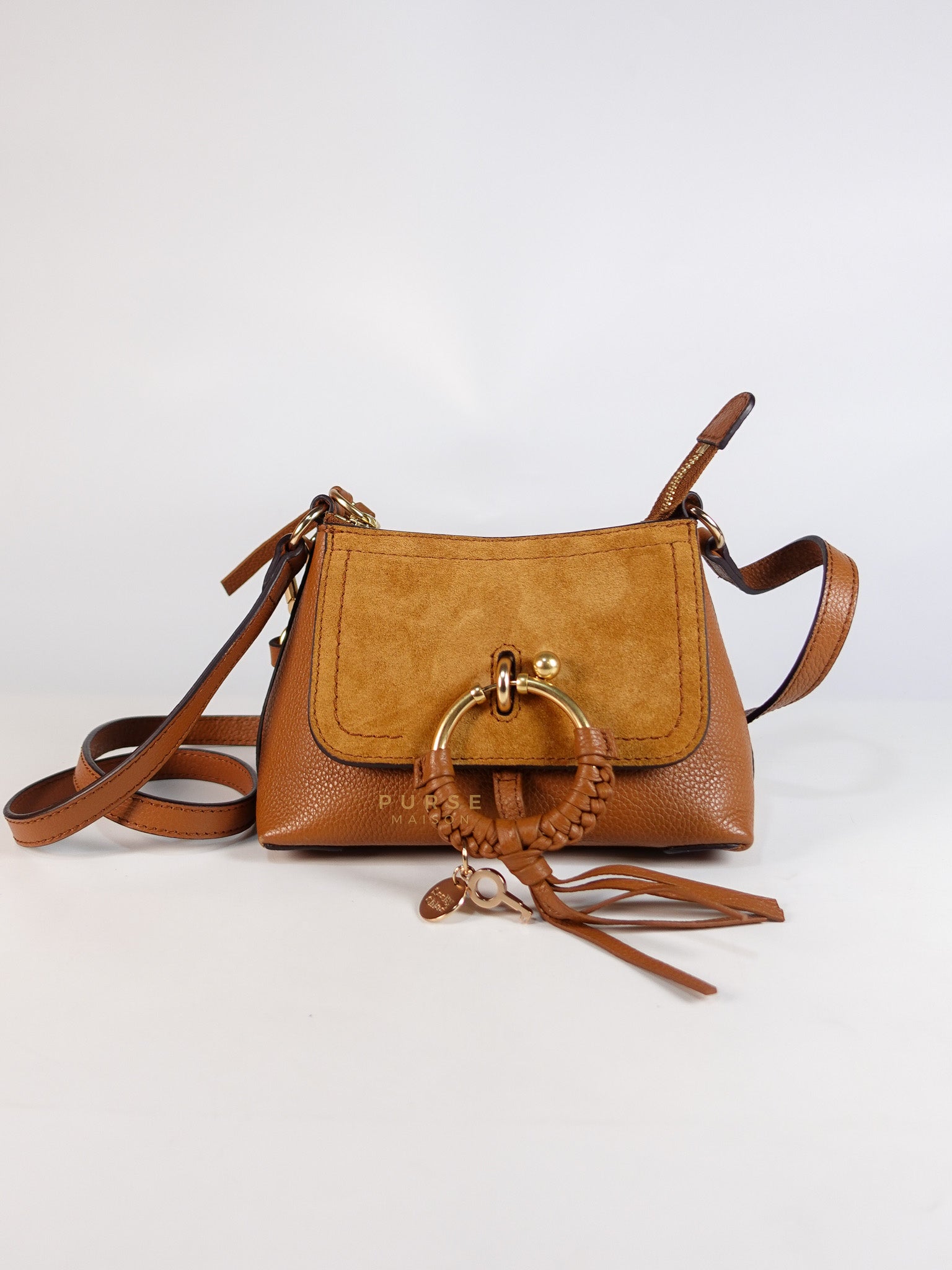 See By Chloe Joan Mini Shoulder Bag in Brown & Gold Hardware | Purse Maison Luxury Bags Shop