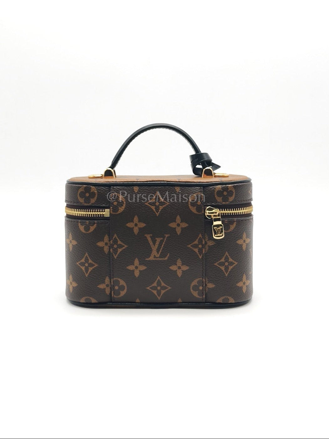 Long Vanity Chain Pouch in Reverse Monogram Canvas Shoulder Bag (Microchip)
