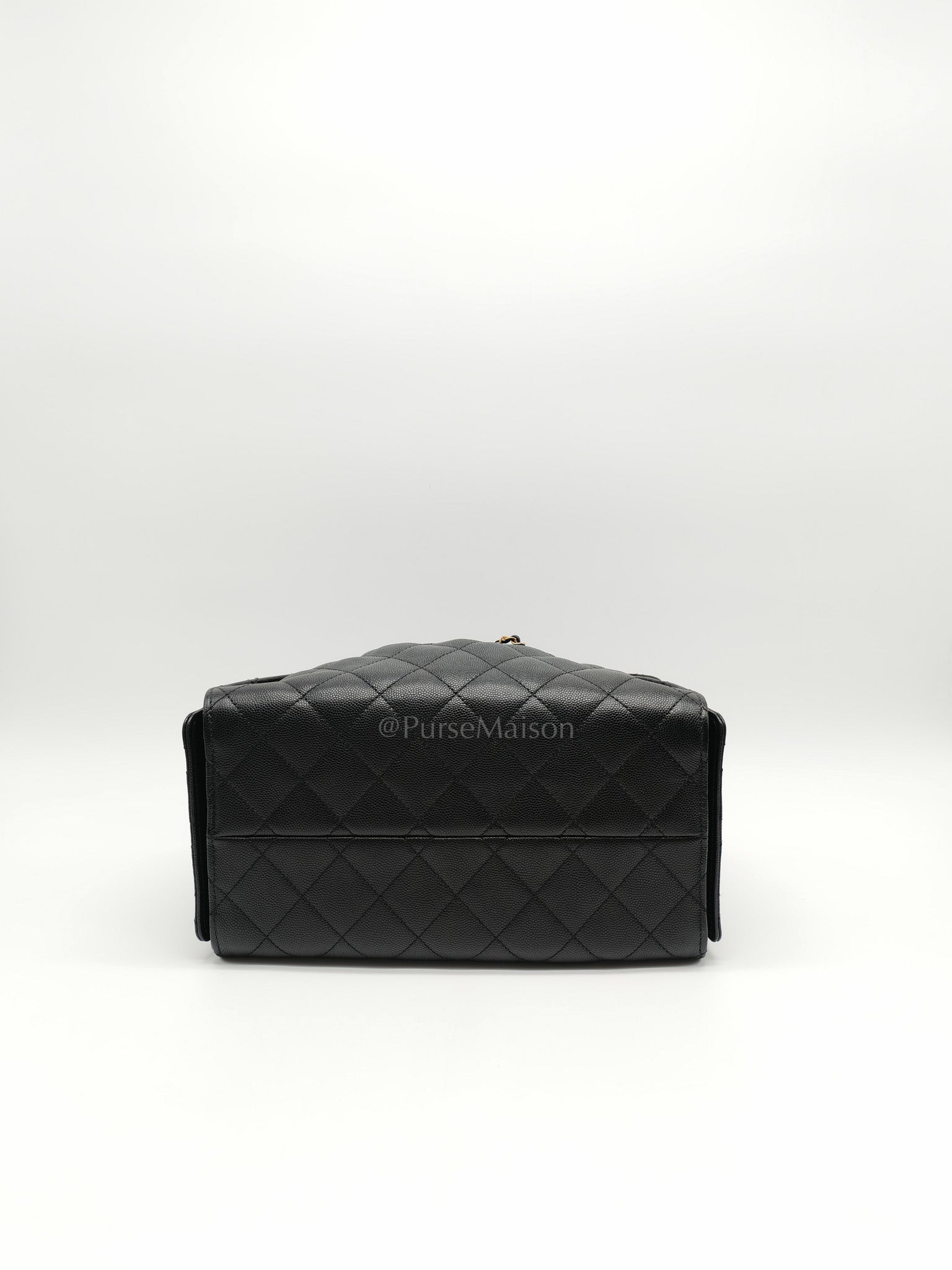 25 Small Shoulder Bag in Black Caviar Leather & Aged Gold Hardware (Microchip)