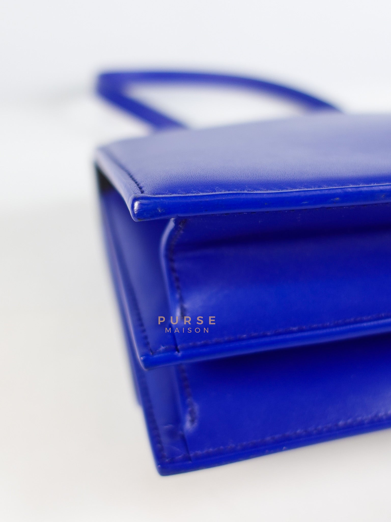 Sharp in Blue Smooth Calfskin Leather Crossbody Bag | Purse Maison Luxury Bags Shop
