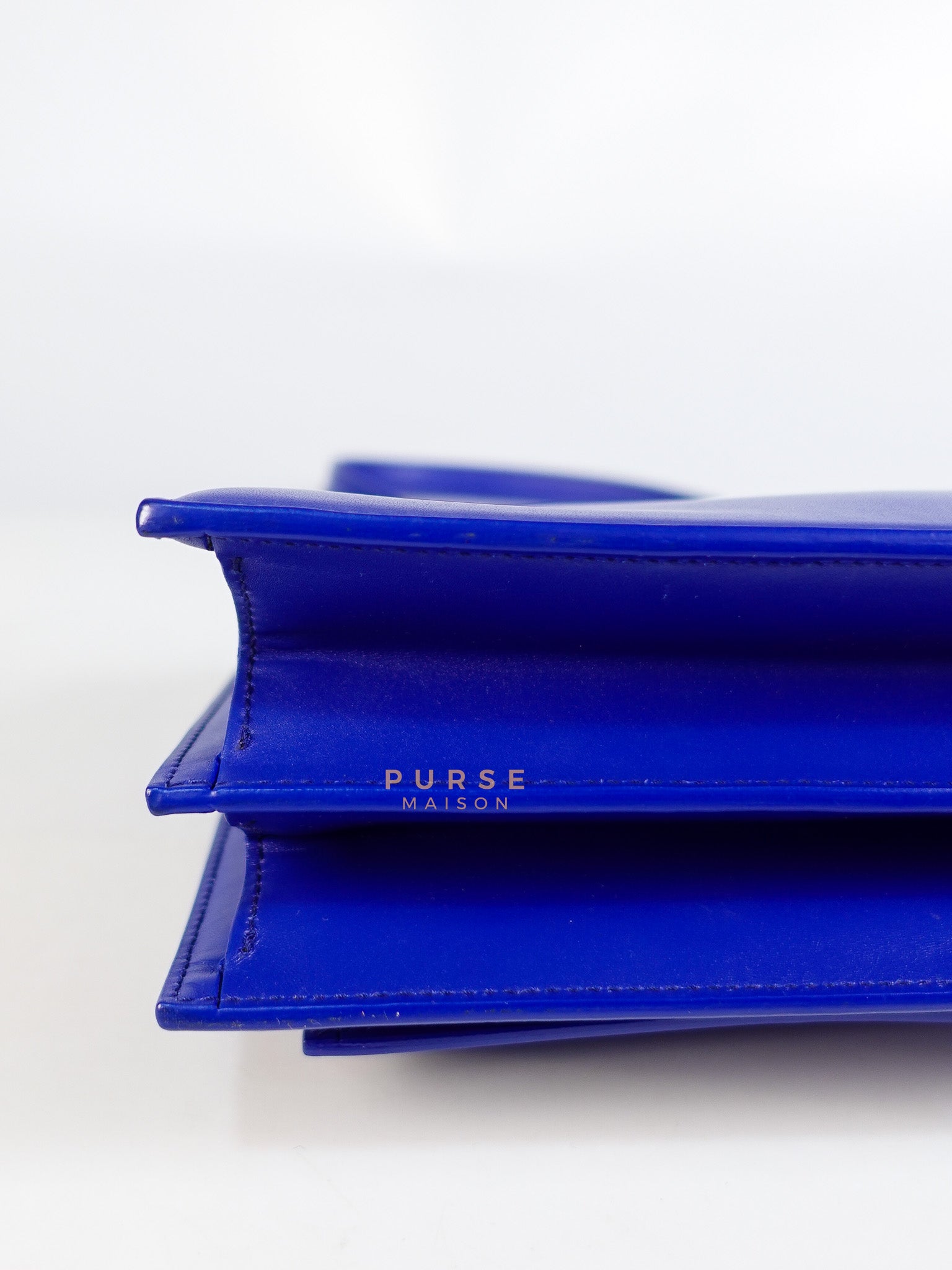 Sharp in Blue Smooth Calfskin Leather Crossbody Bag | Purse Maison Luxury Bags Shop