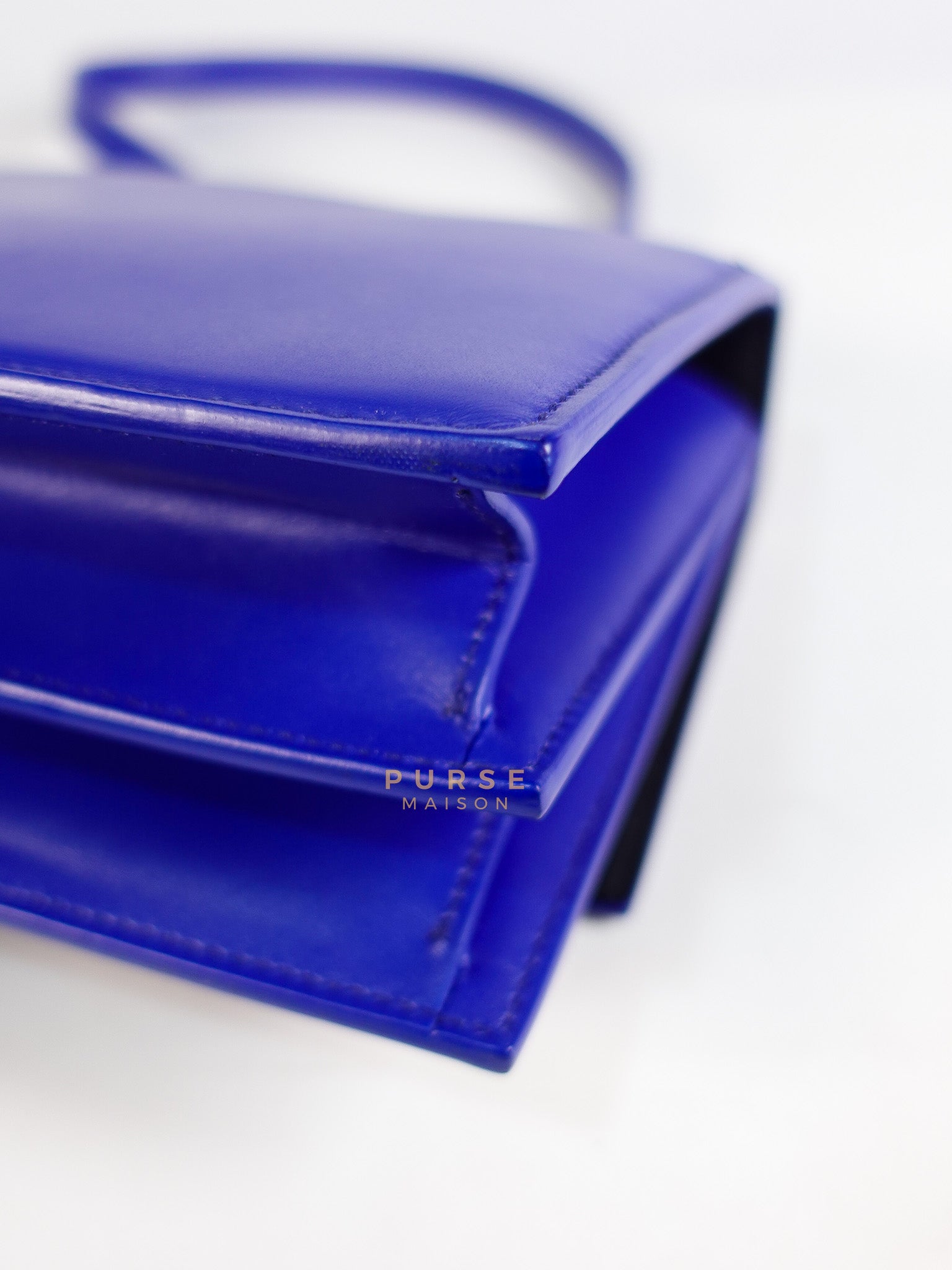Sharp in Blue Smooth Calfskin Leather Crossbody Bag | Purse Maison Luxury Bags Shop