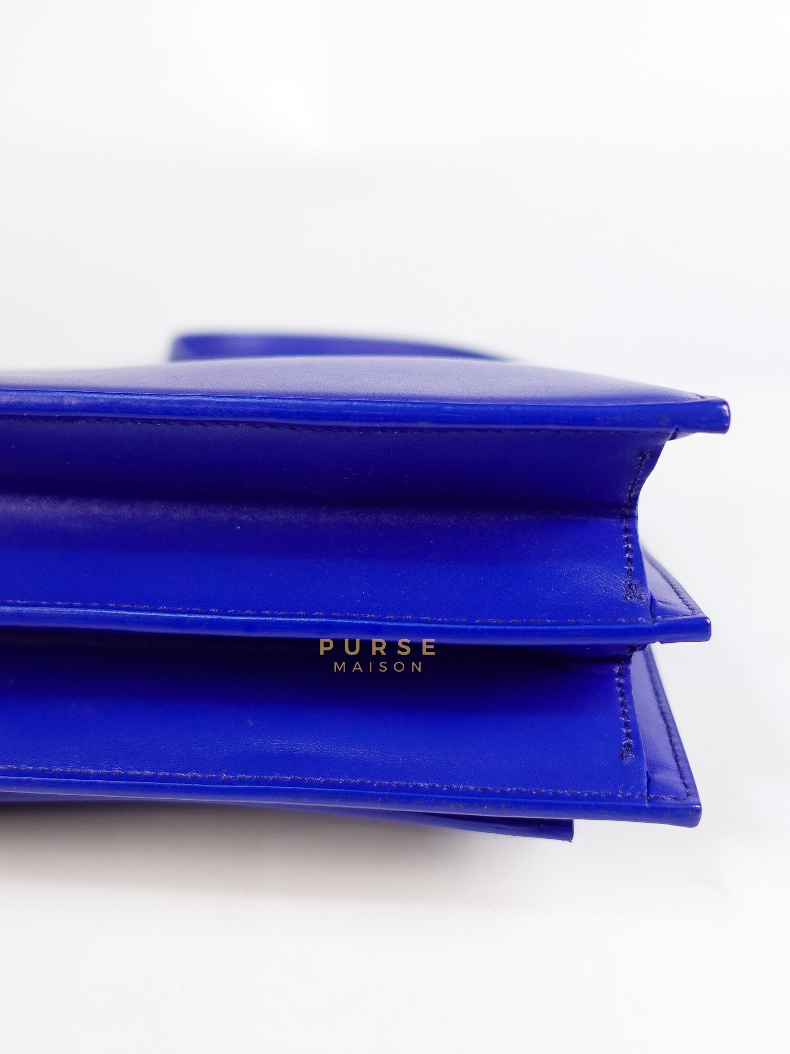 Sharp in Blue Smooth Calfskin Leather Crossbody Bag | Purse Maison Luxury Bags Shop