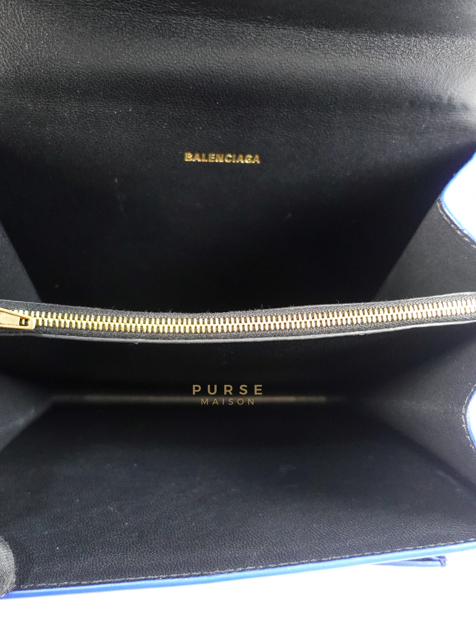 Sharp in Blue Smooth Calfskin Leather Crossbody Bag | Purse Maison Luxury Bags Shop
