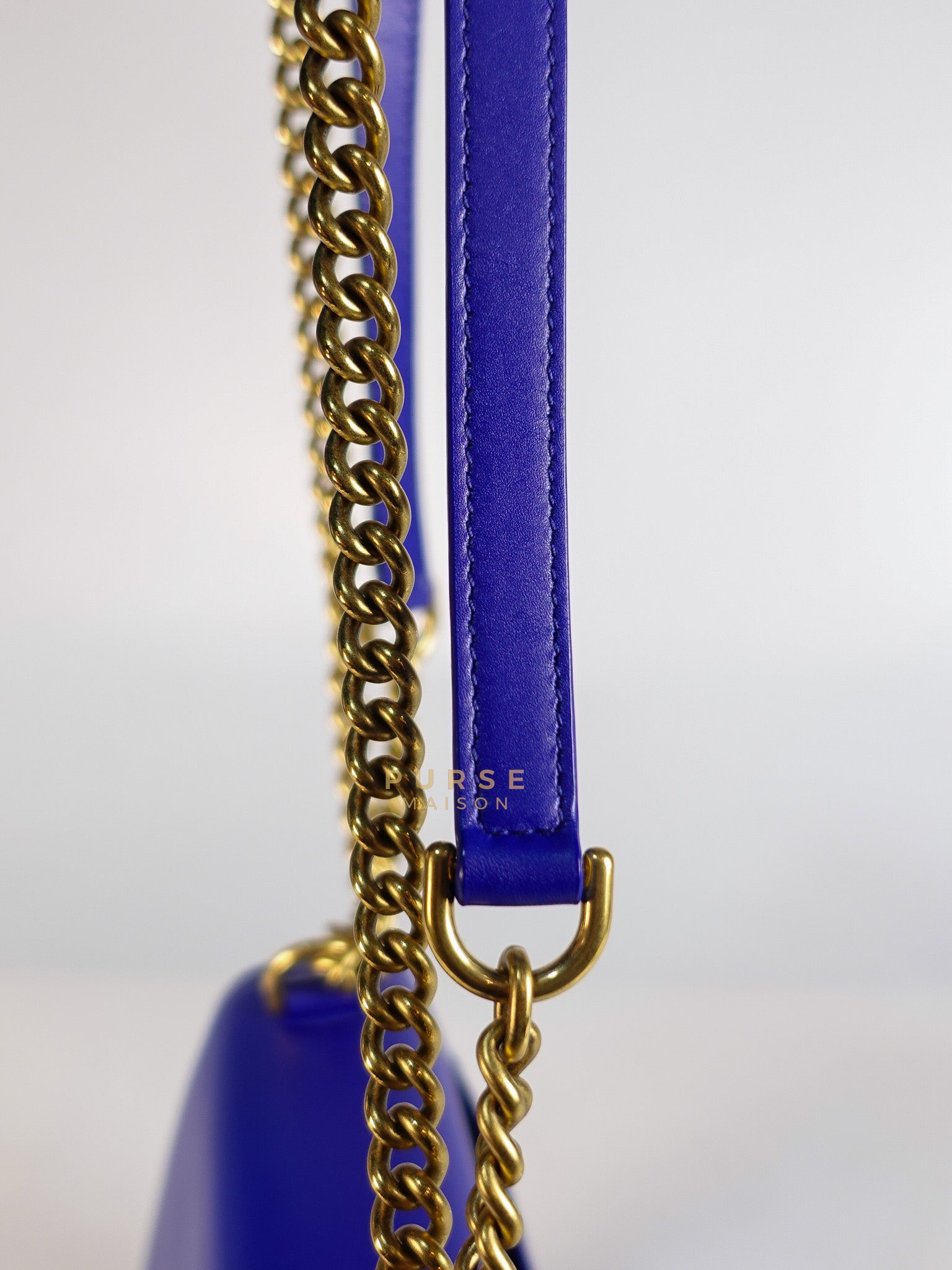 Sharp in Blue Smooth Calfskin Leather Crossbody Bag | Purse Maison Luxury Bags Shop