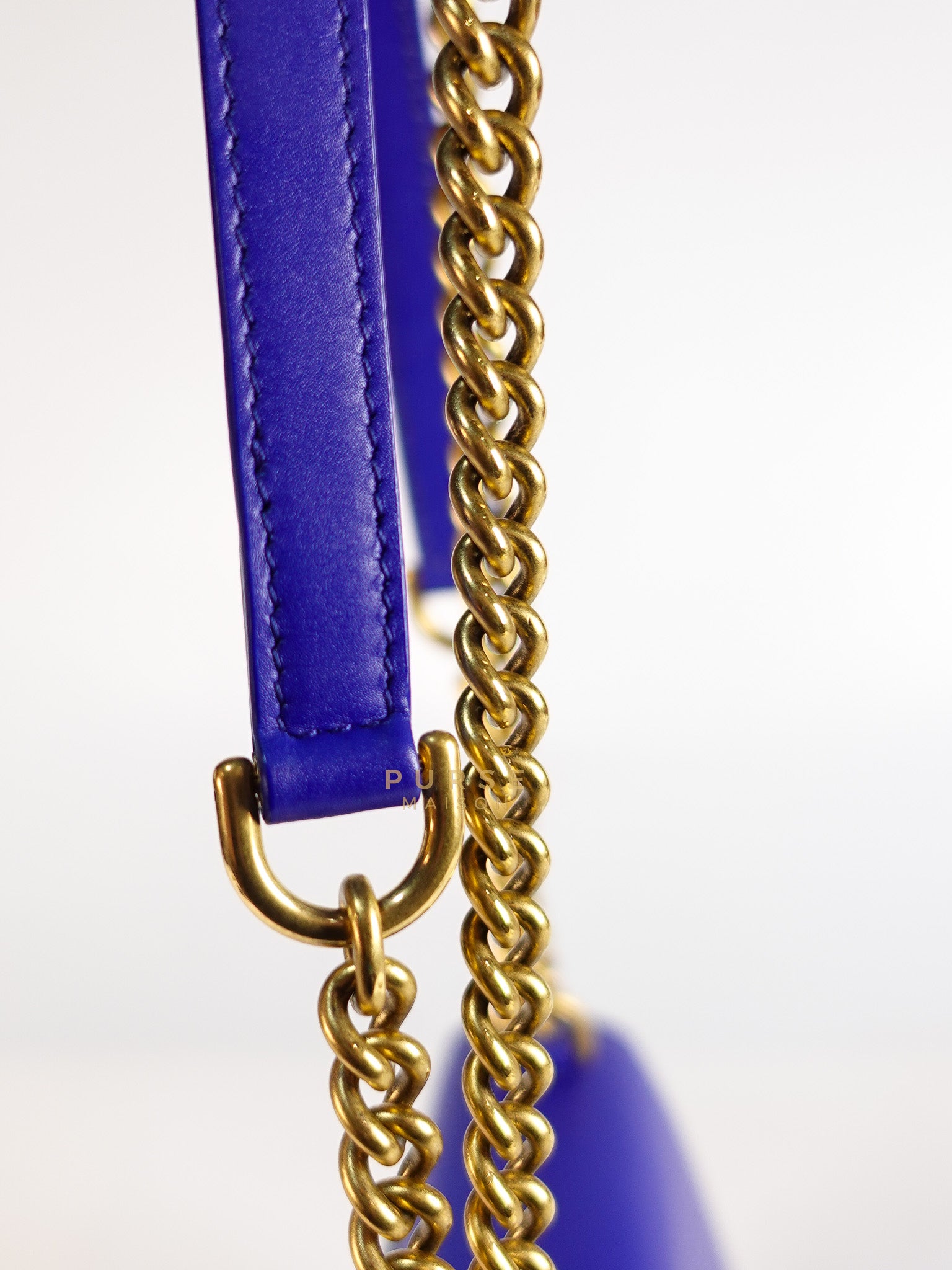 Sharp in Blue Smooth Calfskin Leather Crossbody Bag | Purse Maison Luxury Bags Shop