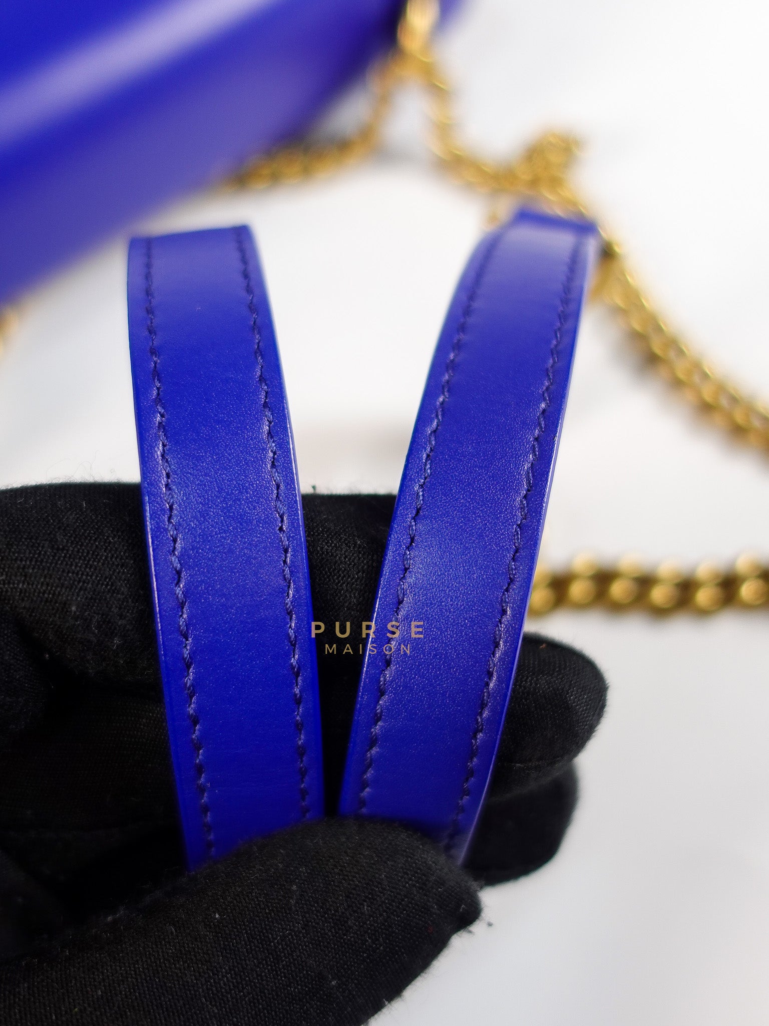 Sharp in Blue Smooth Calfskin Leather Crossbody Bag | Purse Maison Luxury Bags Shop