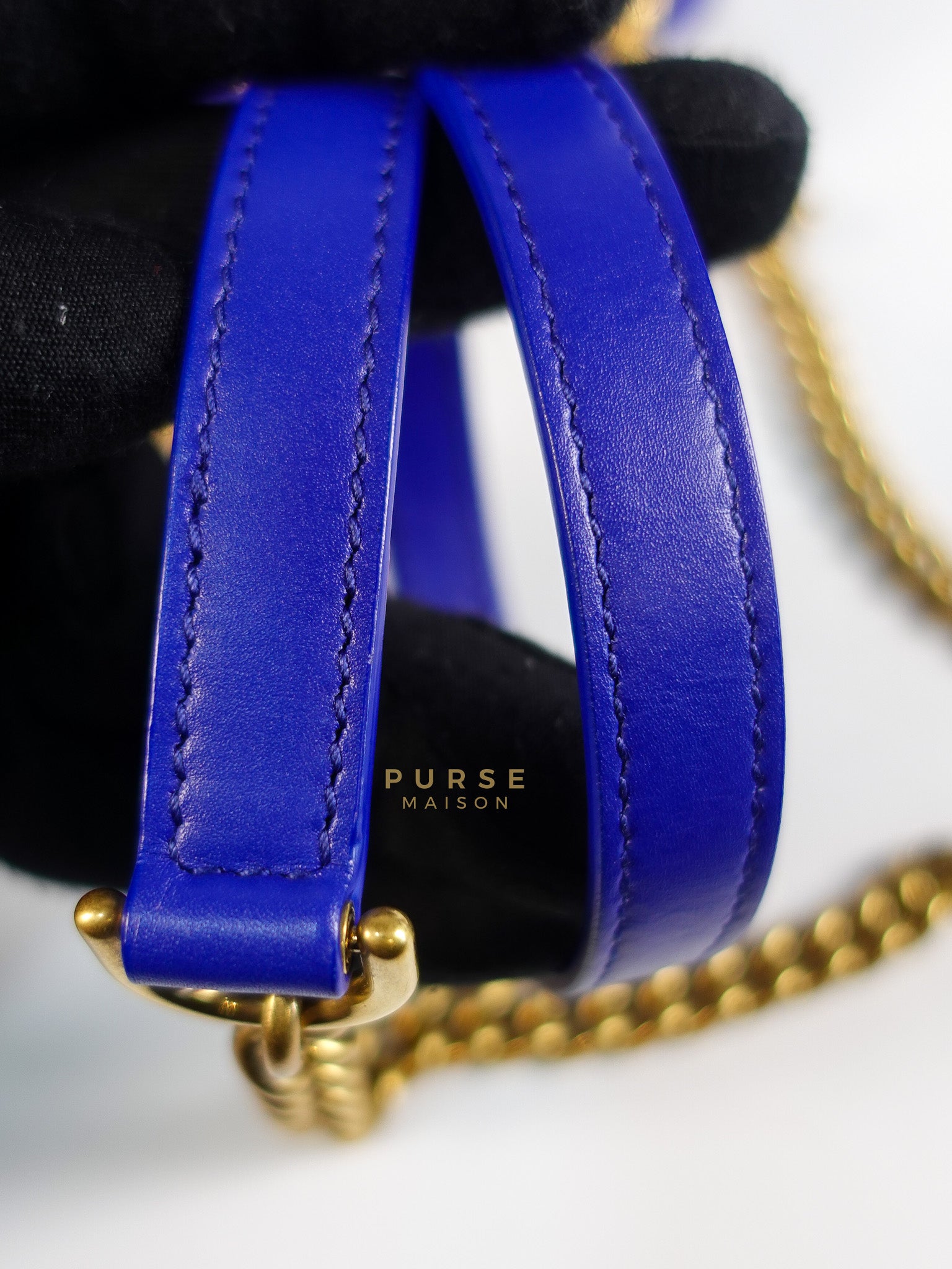 Sharp in Blue Smooth Calfskin Leather Crossbody Bag | Purse Maison Luxury Bags Shop