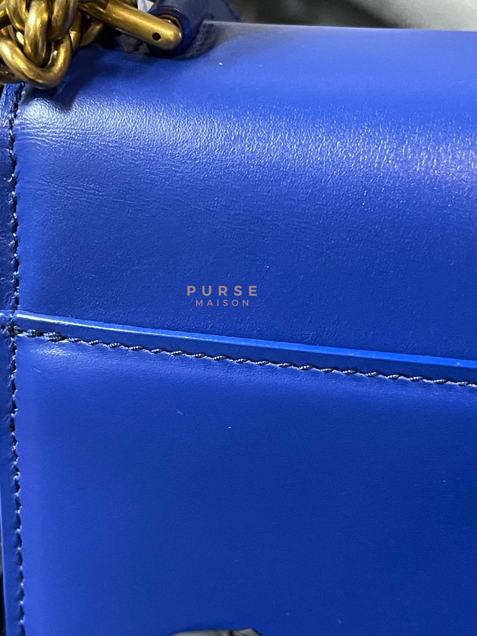 Sharp in Blue Smooth Calfskin Leather Crossbody Bag | Purse Maison Luxury Bags Shop