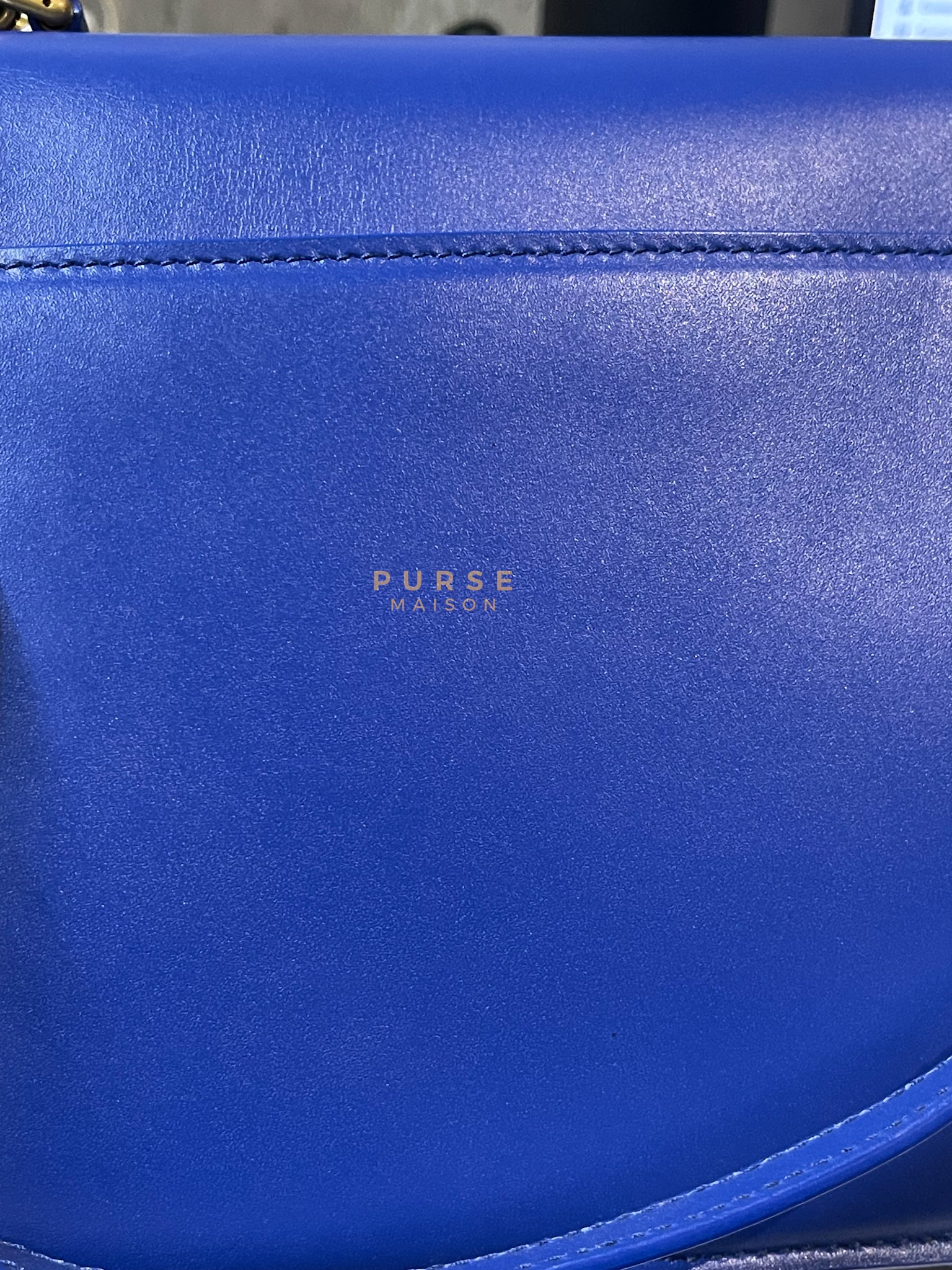 Sharp in Blue Smooth Calfskin Leather Crossbody Bag | Purse Maison Luxury Bags Shop