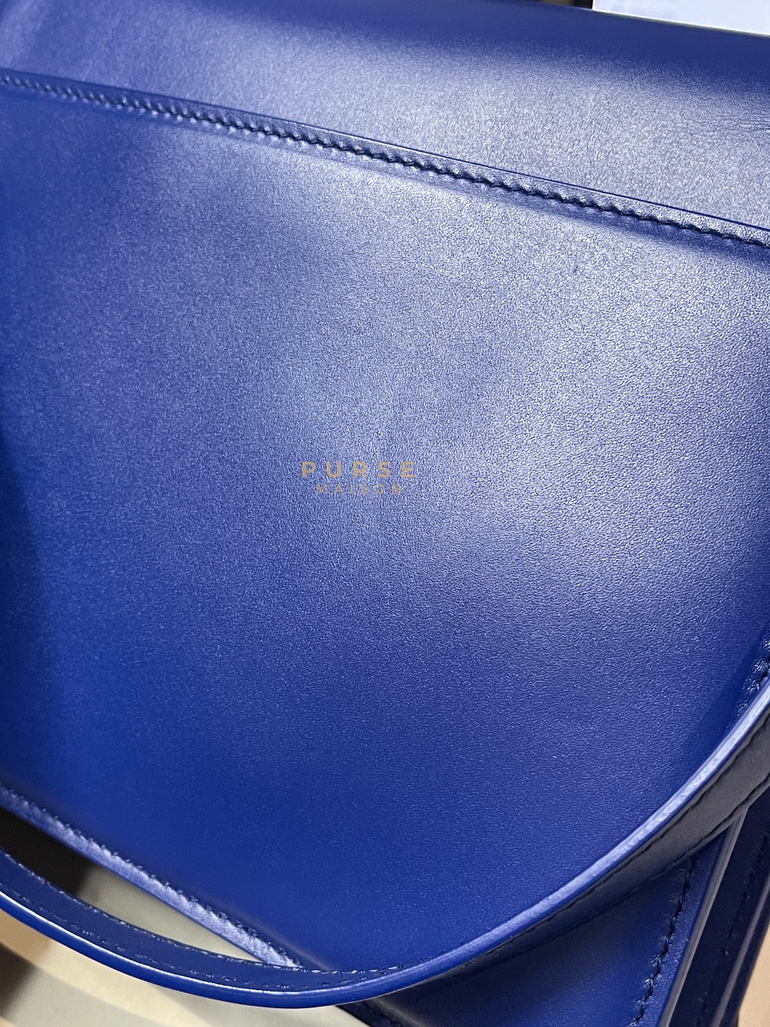 Sharp in Blue Smooth Calfskin Leather Crossbody Bag | Purse Maison Luxury Bags Shop
