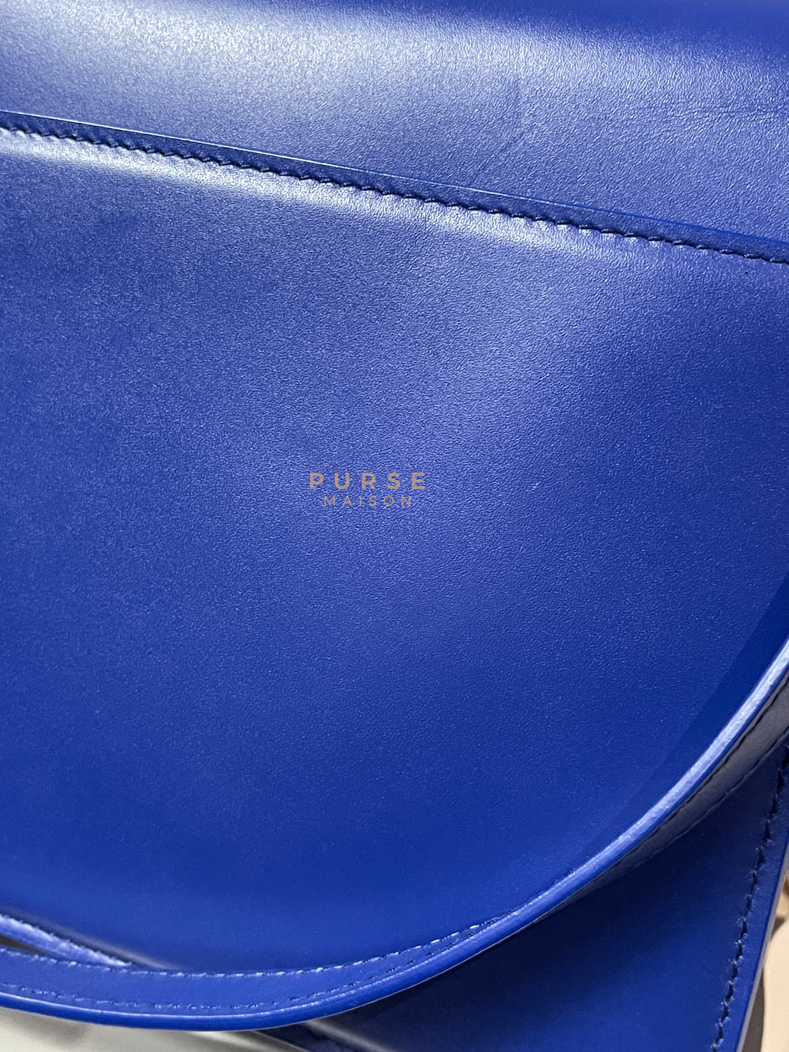 Sharp in Blue Smooth Calfskin Leather Crossbody Bag | Purse Maison Luxury Bags Shop