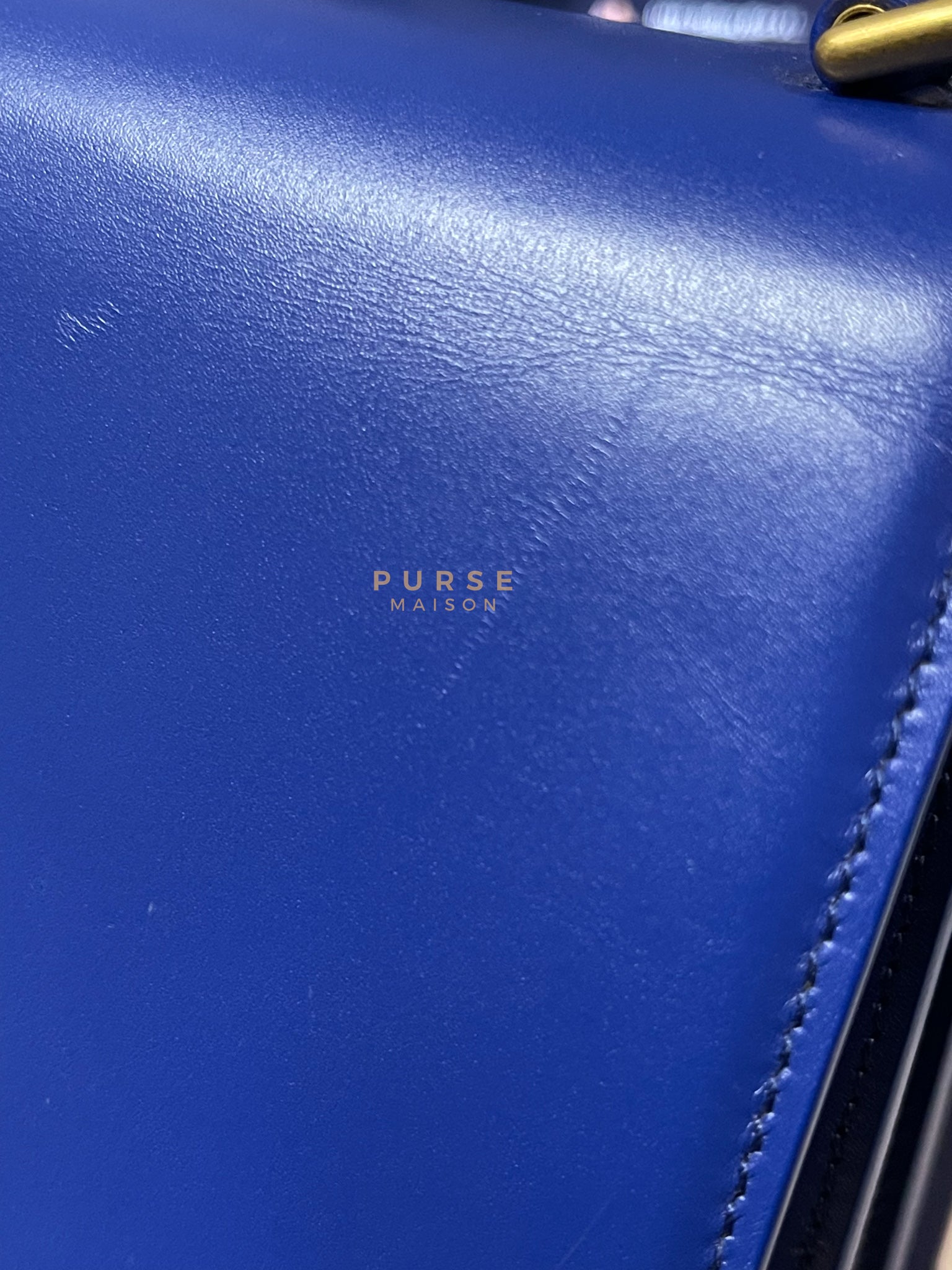 Sharp in Blue Smooth Calfskin Leather Crossbody Bag | Purse Maison Luxury Bags Shop