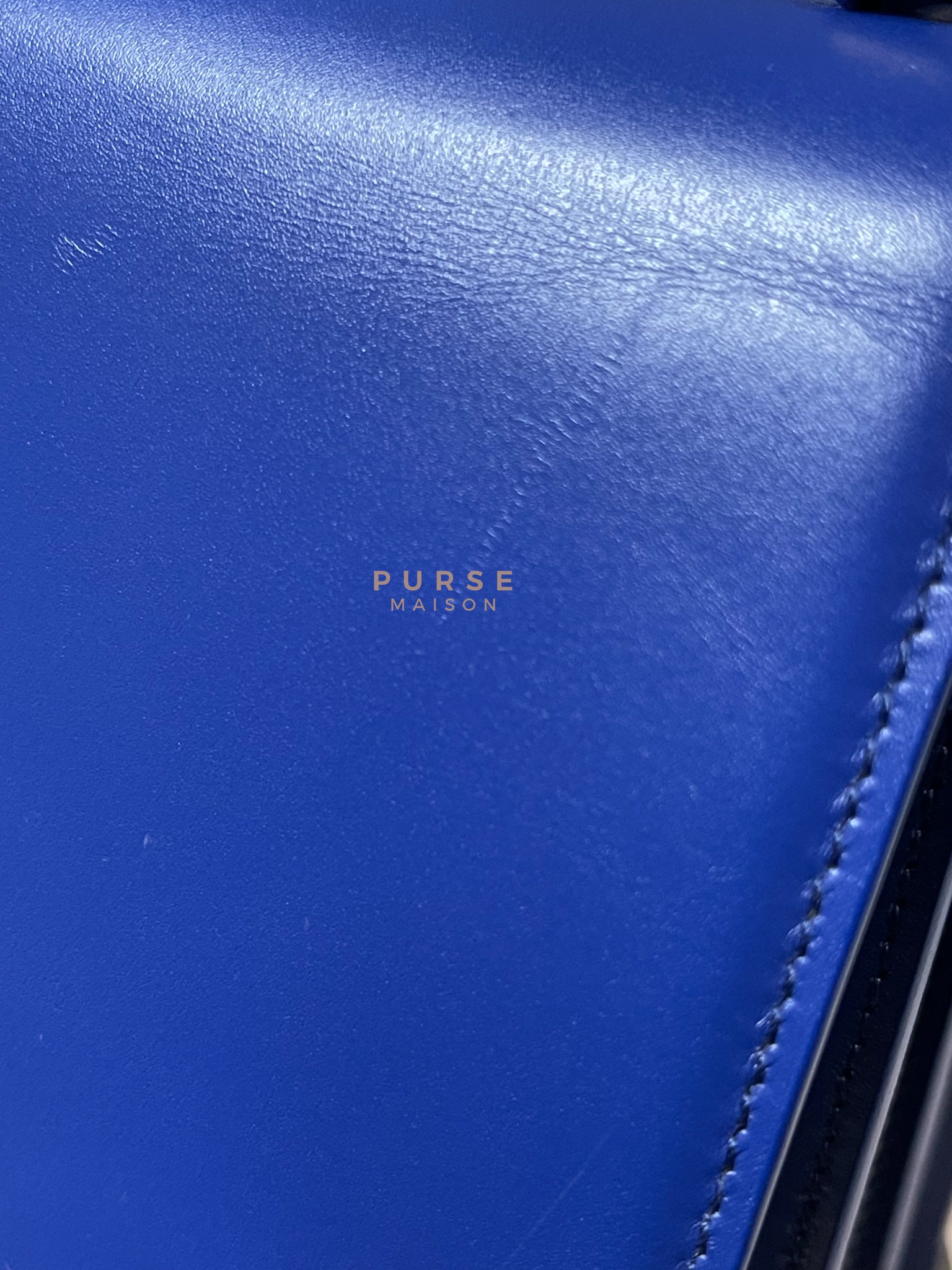 Sharp in Blue Smooth Calfskin Leather Crossbody Bag | Purse Maison Luxury Bags Shop