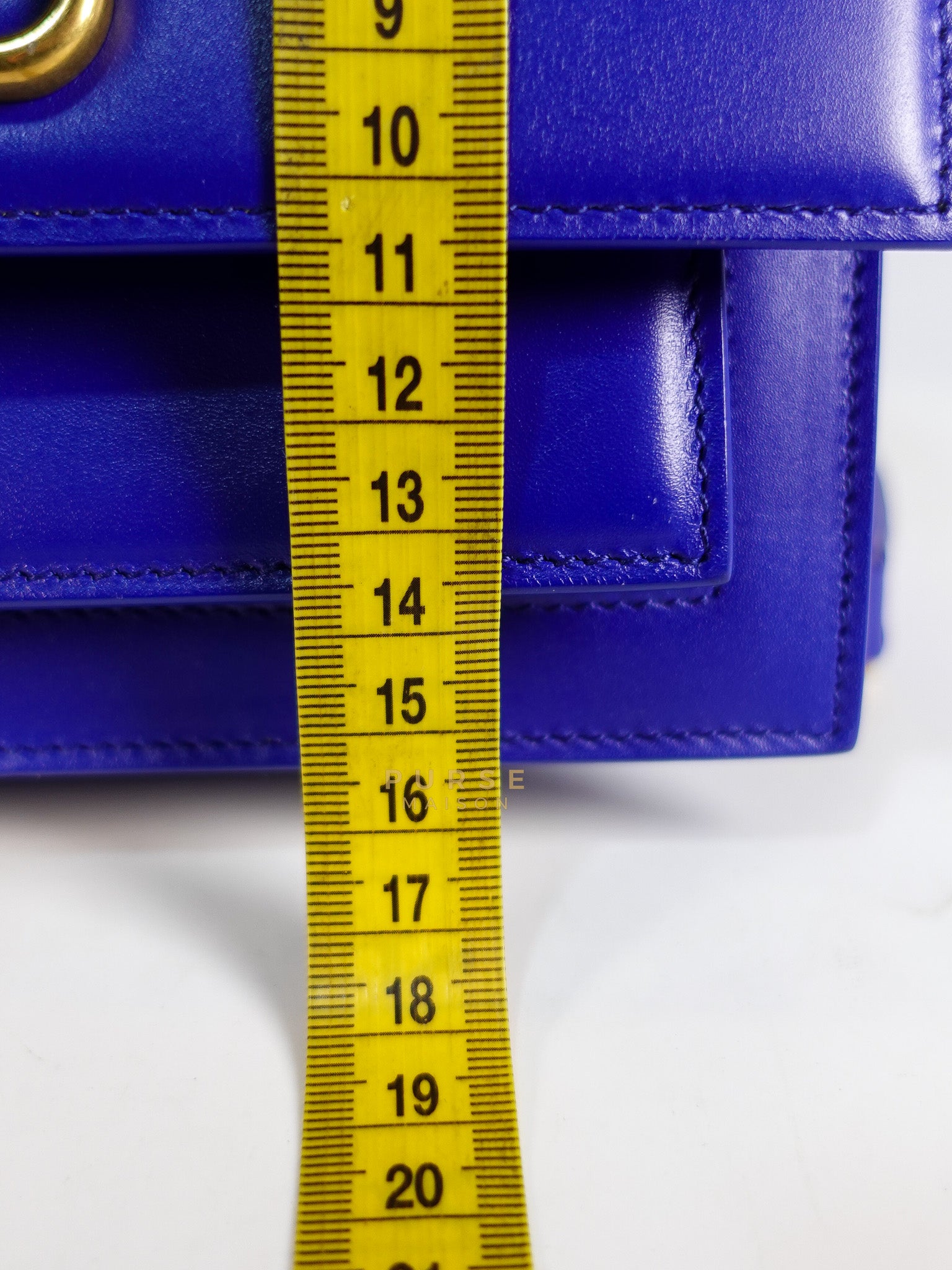 Sharp in Blue Smooth Calfskin Leather Crossbody Bag | Purse Maison Luxury Bags Shop