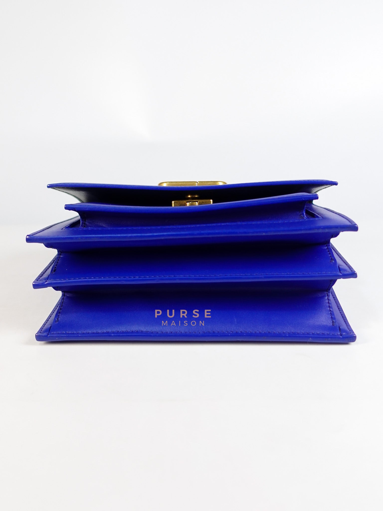 Sharp in Blue Smooth Calfskin Leather Crossbody Bag | Purse Maison Luxury Bags Shop