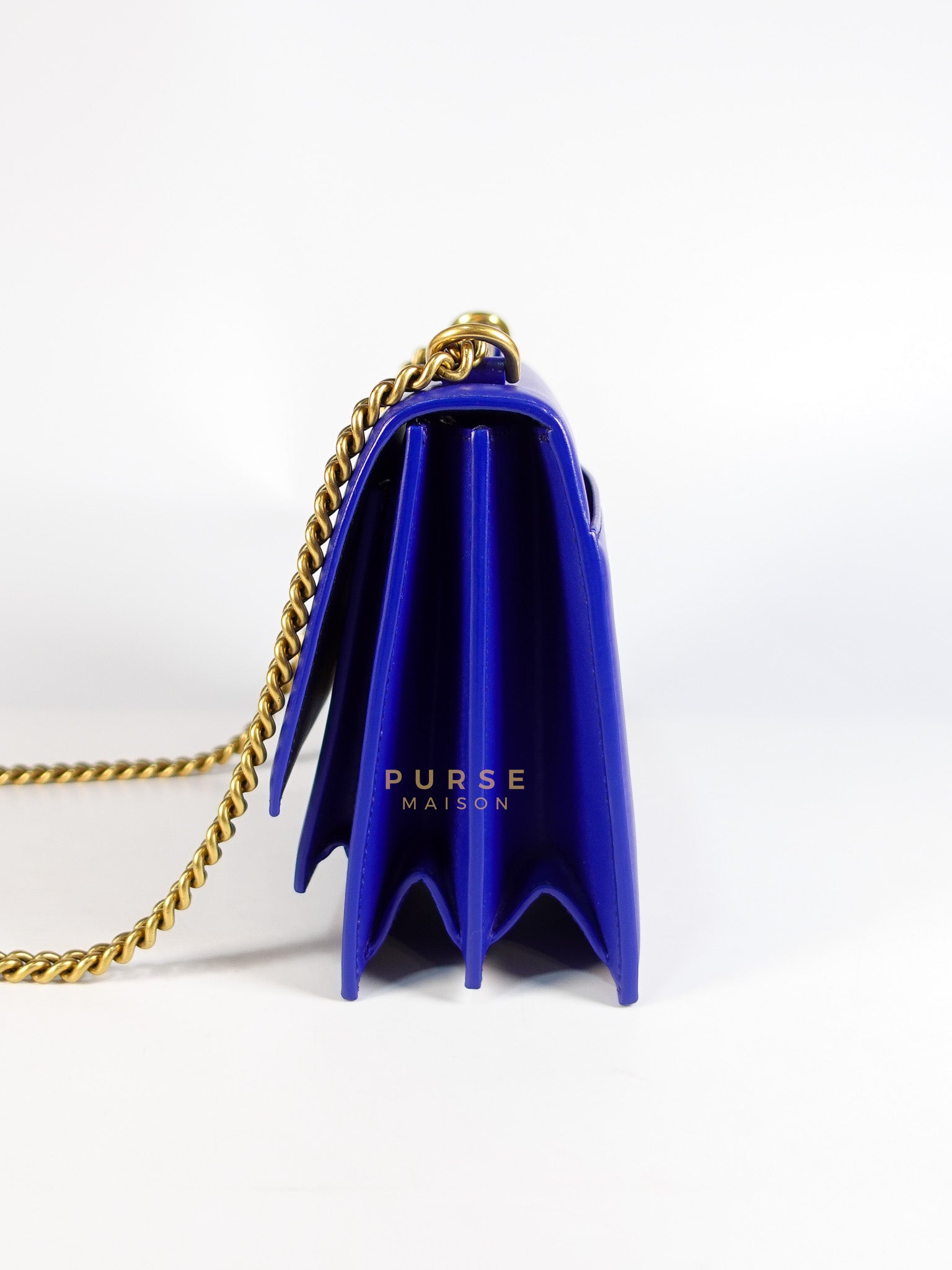 Sharp in Blue Smooth Calfskin Leather Crossbody Bag | Purse Maison Luxury Bags Shop