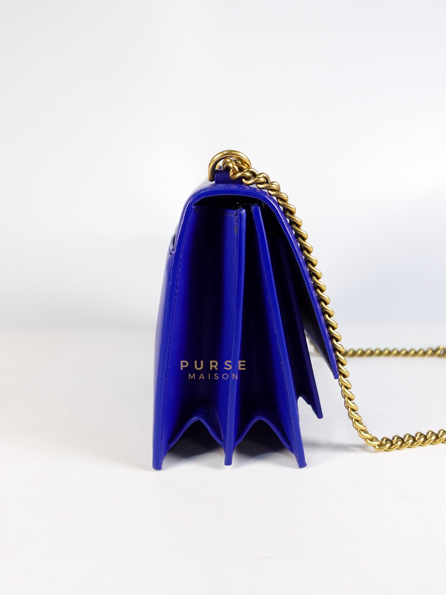 Sharp in Blue Smooth Calfskin Leather Crossbody Bag | Purse Maison Luxury Bags Shop