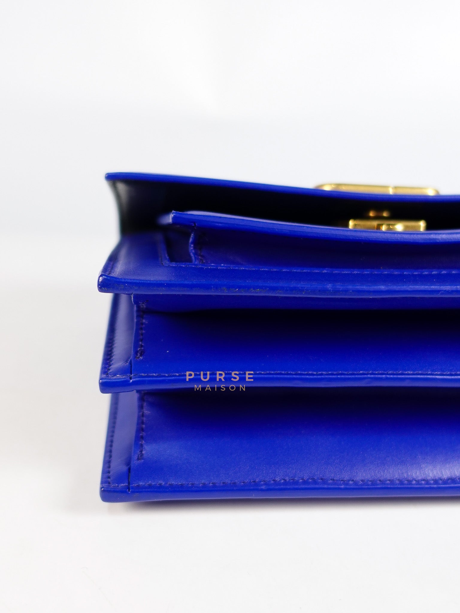 Sharp in Blue Smooth Calfskin Leather Crossbody Bag | Purse Maison Luxury Bags Shop