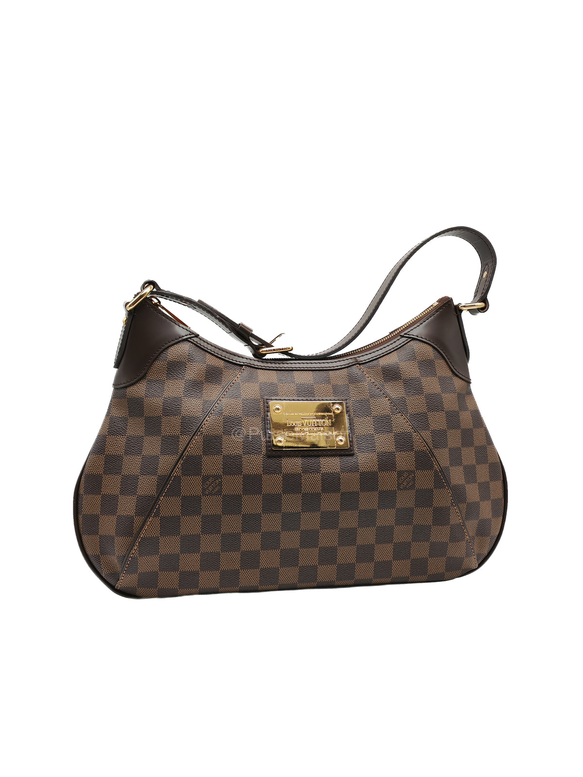 Louis Vuitton Thames PM Shoulder Bag in Damier Ebene Canvas and Gold Hardware (Datecode: MI0079)