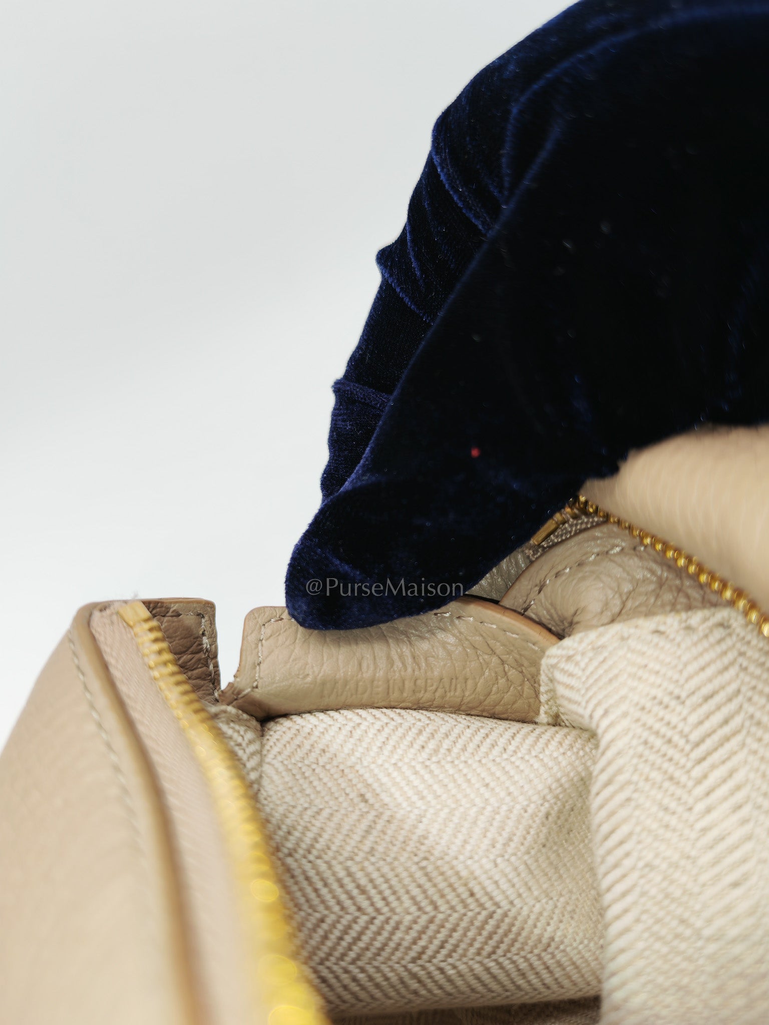 Loewe Puzzle Edge Bag in Dark Beige Soft Grained Calfskin Leather and Gold Hardware