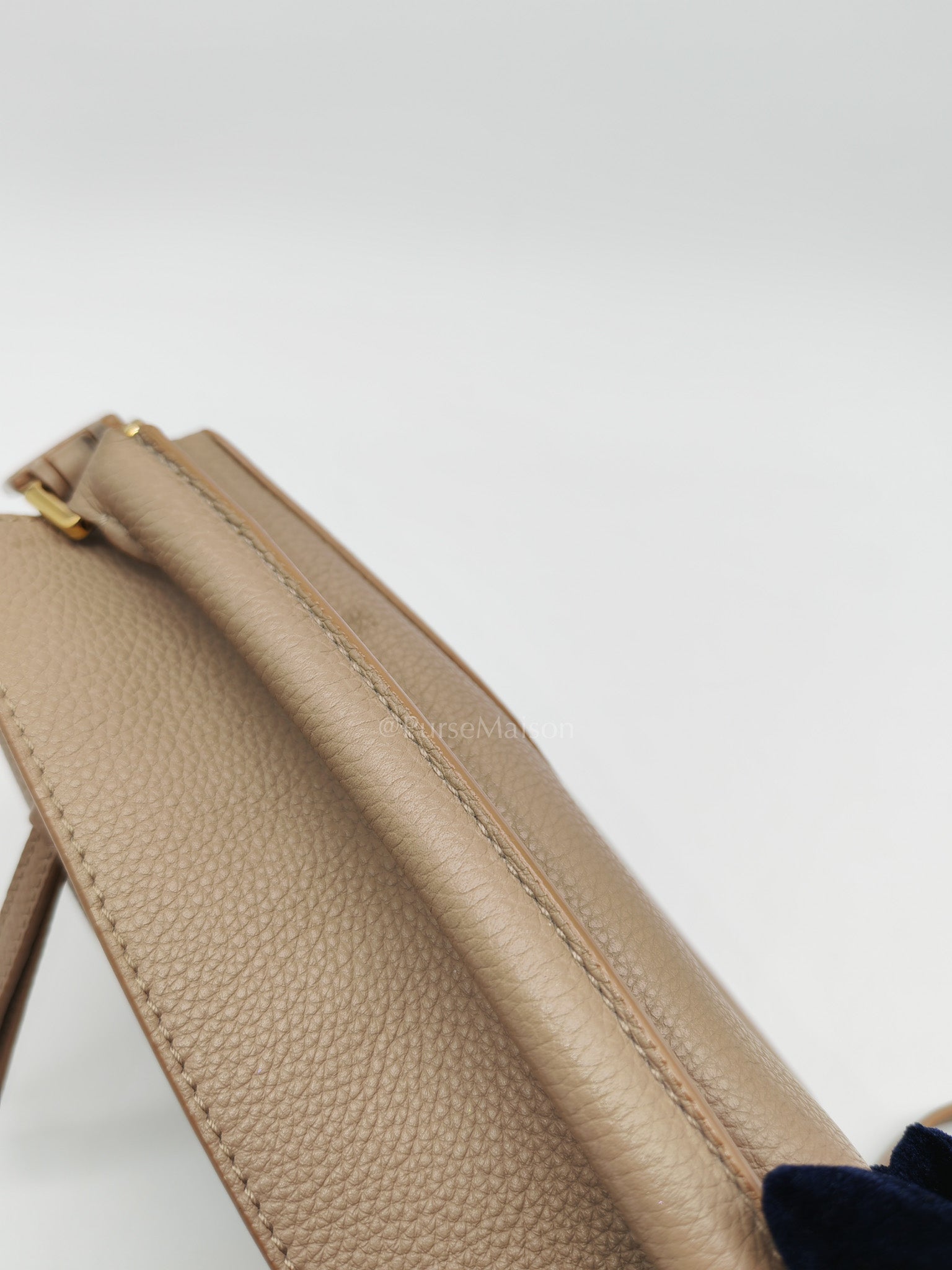 Loewe Puzzle Edge Bag in Dark Beige Soft Grained Calfskin Leather and Gold Hardware