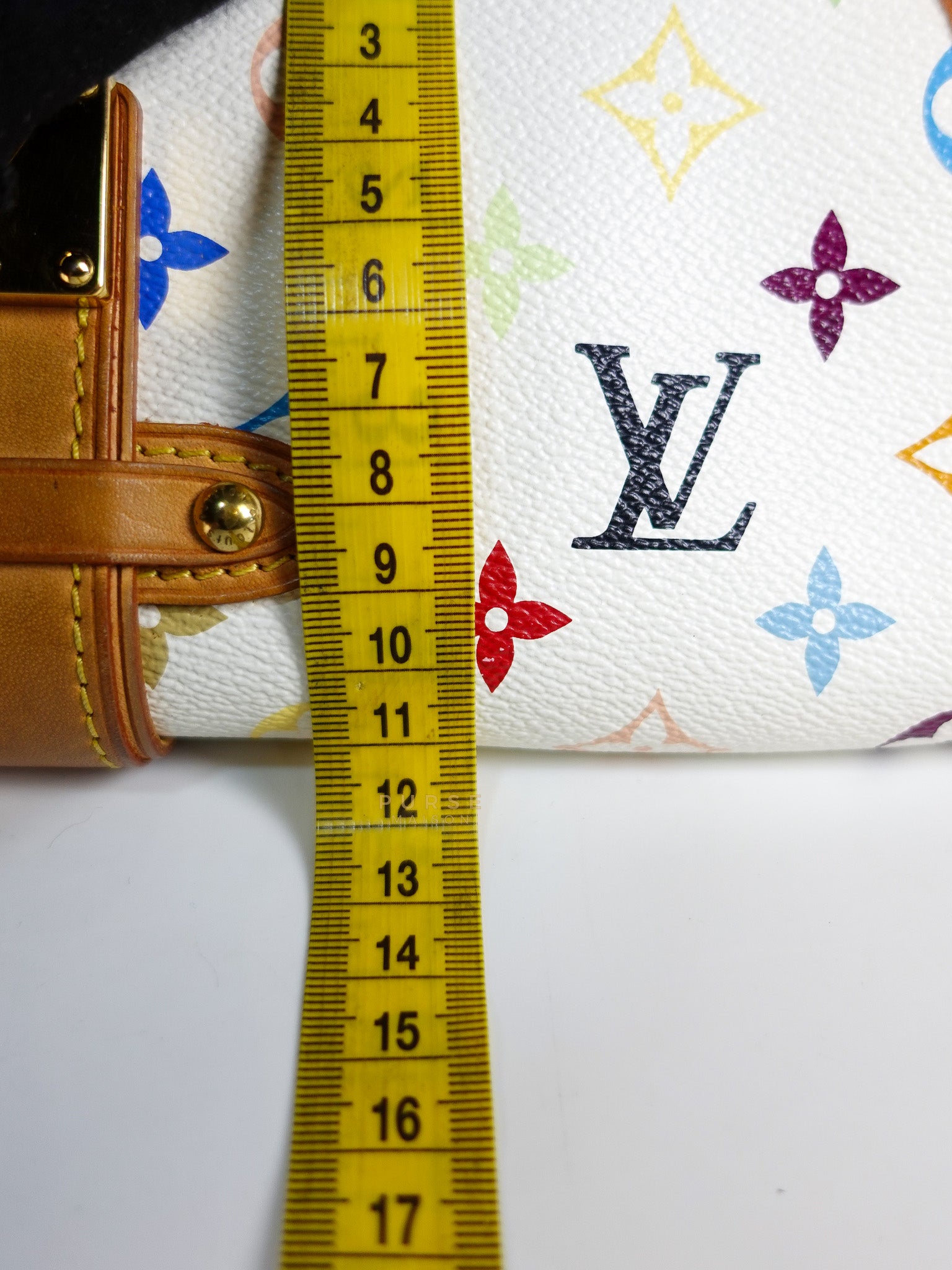 Shirley Clutch Shoulder Bag in White Multicolor Monogram Canvas (Date Code: MI0025) | Purse Maison Luxury Bags Shop