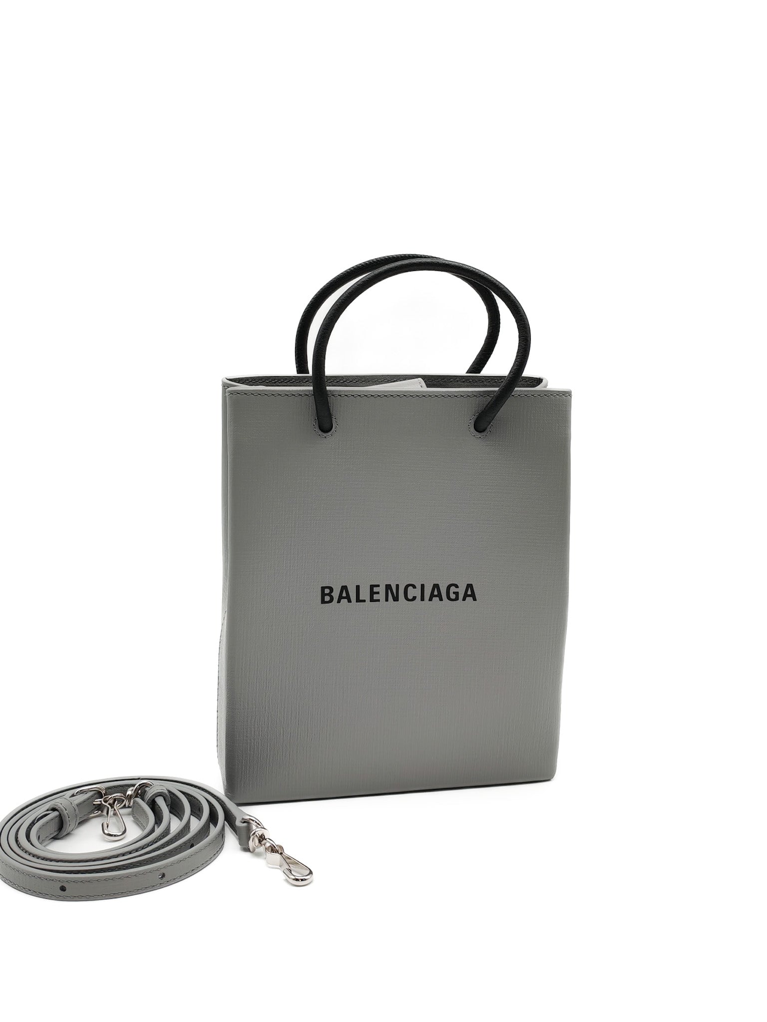 本日限定BALENCIAGA Shopping Phone Holder Bag Balenciaga Shopping Phone Holder Bag Medium in Gray | Purse