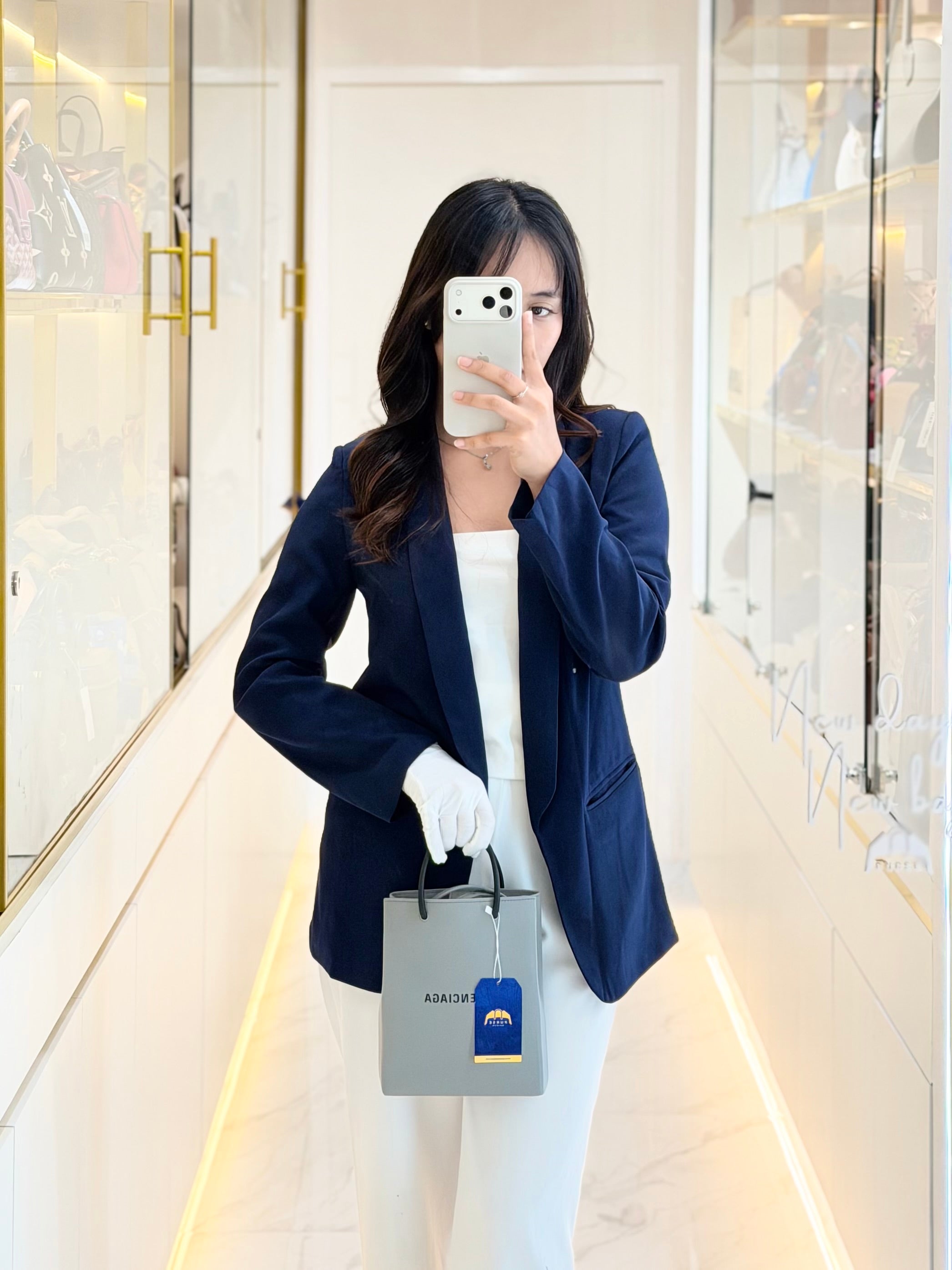 Shopping Phone Holder Bag Medium in Gray | Purse Maison Luxury Bags Shop