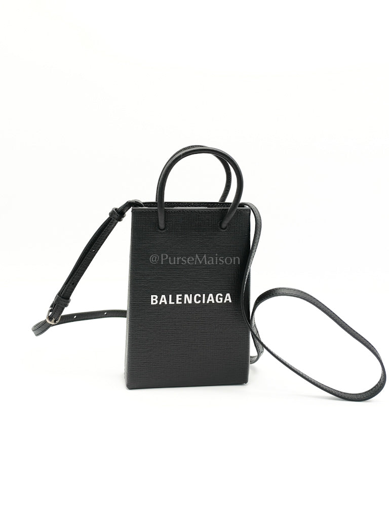 Shopping Phone Holder Bag Small in Black | Purse Maison Luxury Bags Shop