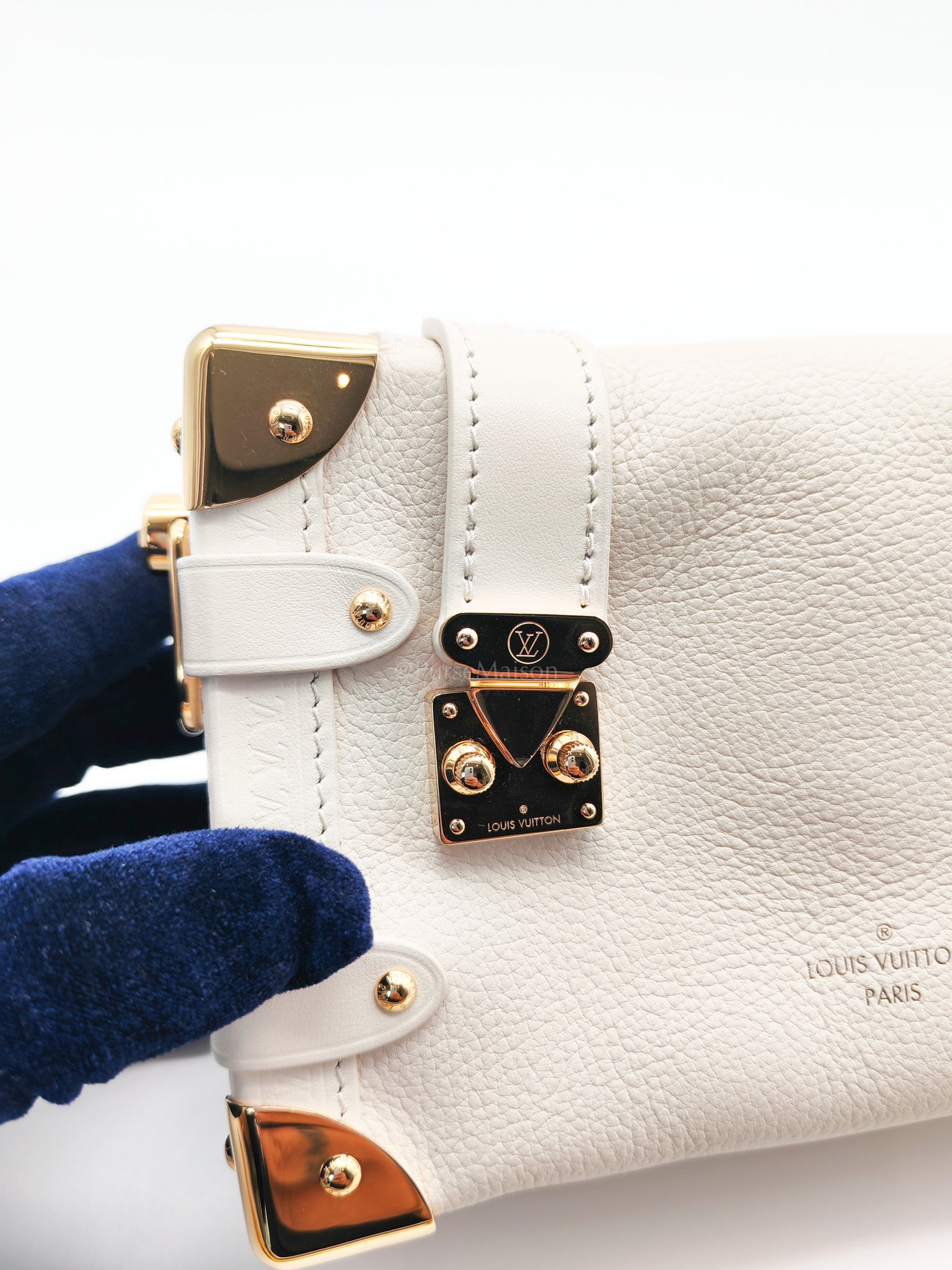 Side Trunk PM in Grained Soft Calfskin Leather Shoulder Bag (Microchip) | Purse Maison Luxury Bags Shop