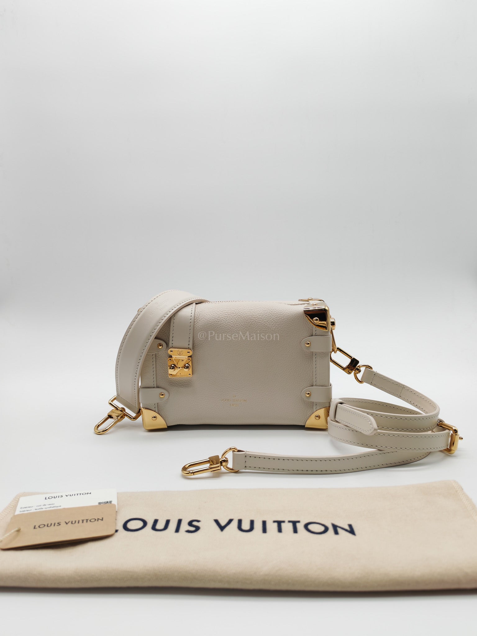 Side Trunk PM in Grained Soft Calfskin Leather Shoulder Bag (Microchip) | Purse Maison Luxury Bags Shop