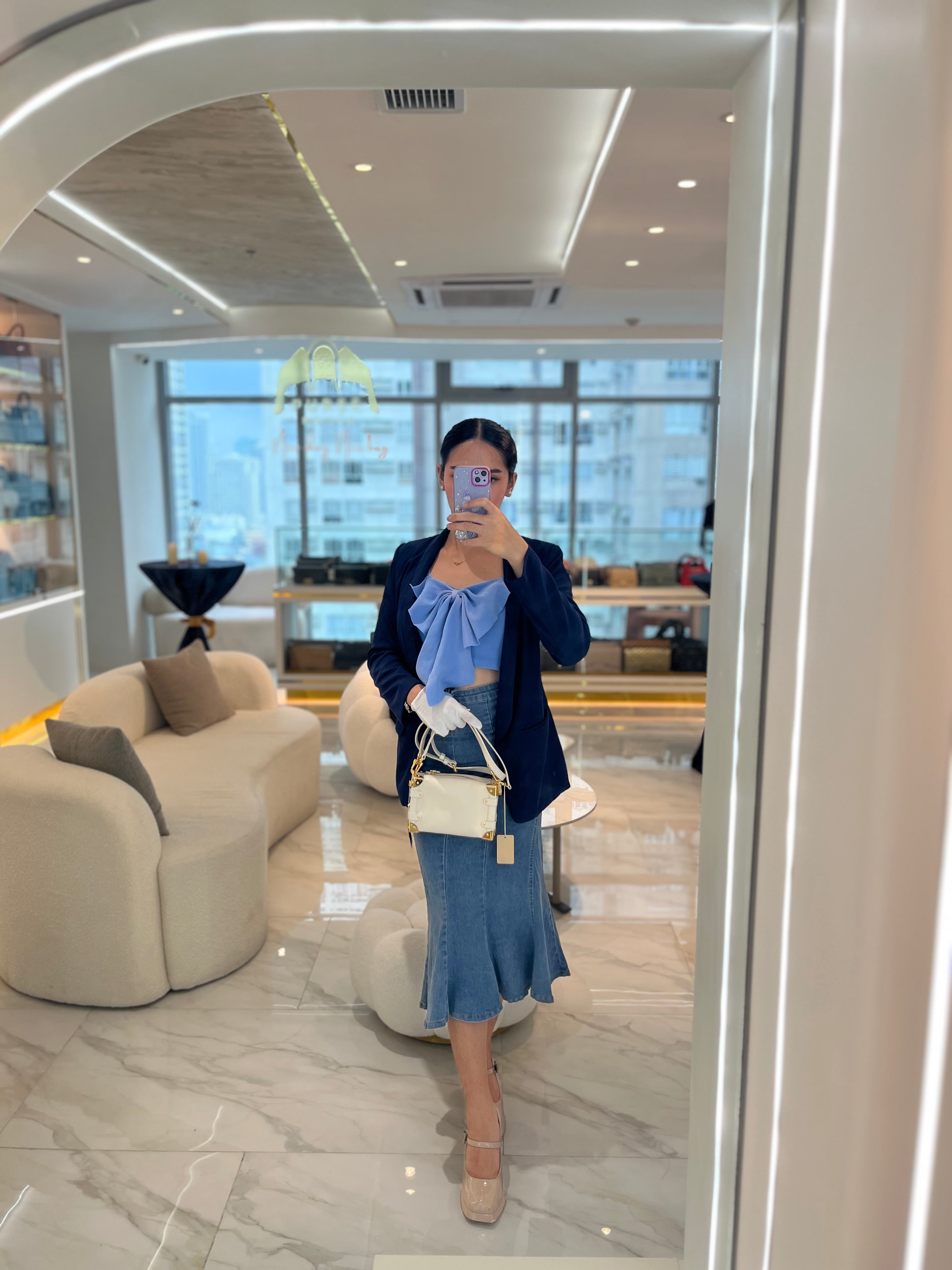 Side Trunk PM in Grained Soft Calfskin Leather Shoulder Bag (Microchip) | Purse Maison Luxury Bags Shop