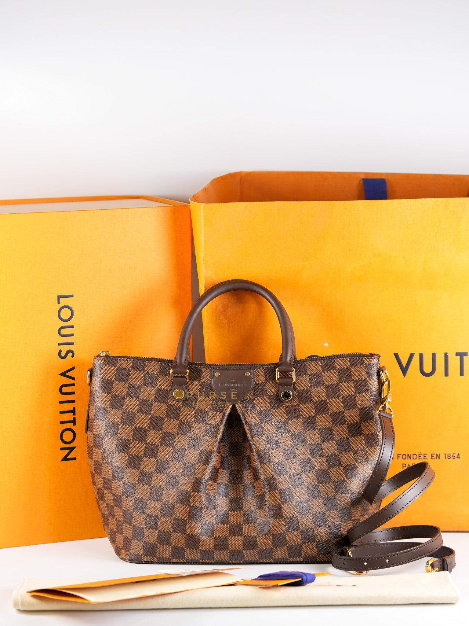 Siena MM in Damier Ebene Canvas (TBO169) | Purse Maison Luxury Bags Shop