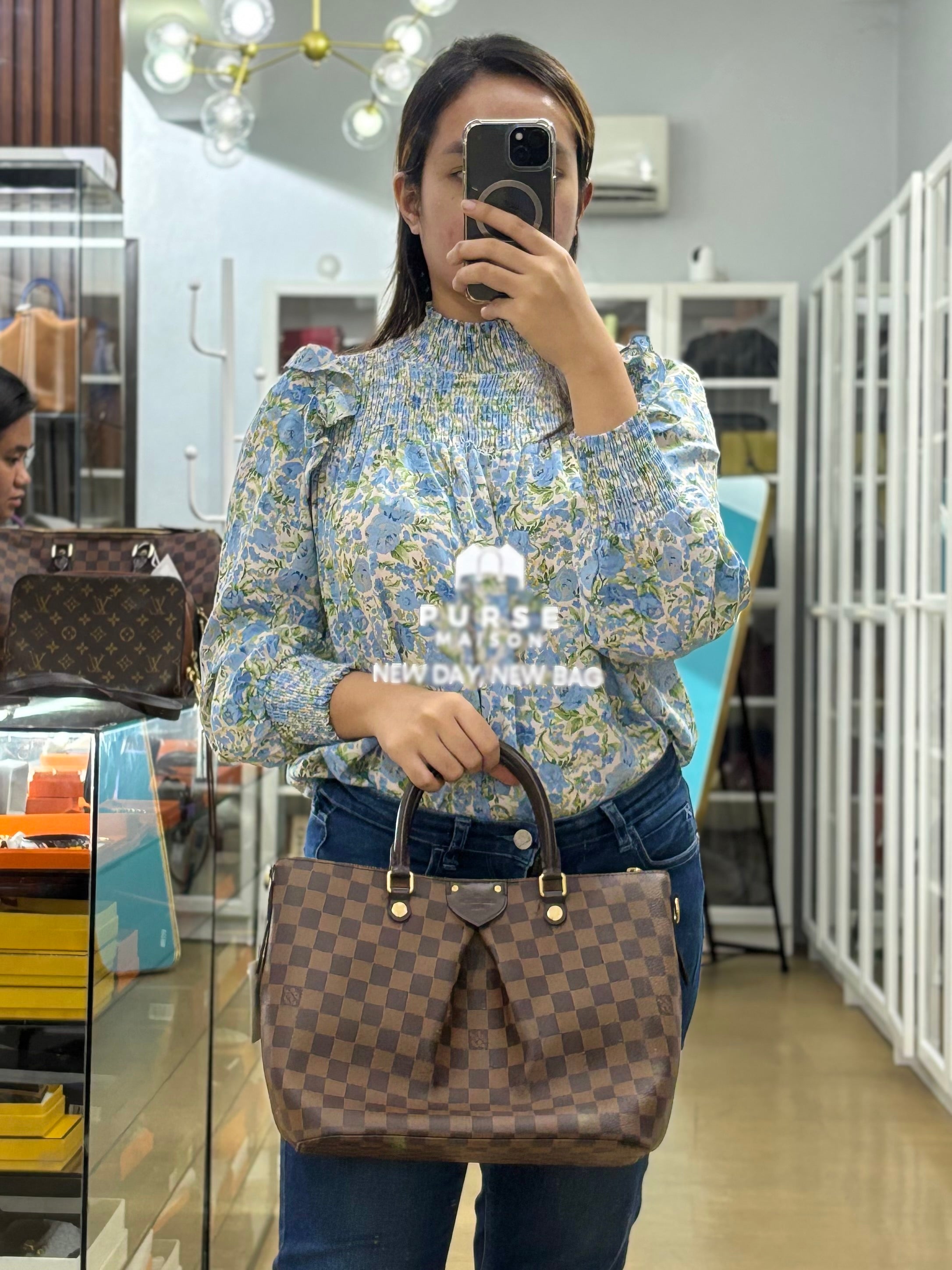 Siena MM in Damier Ebene Canvas (TBO169) | Purse Maison Luxury Bags Shop