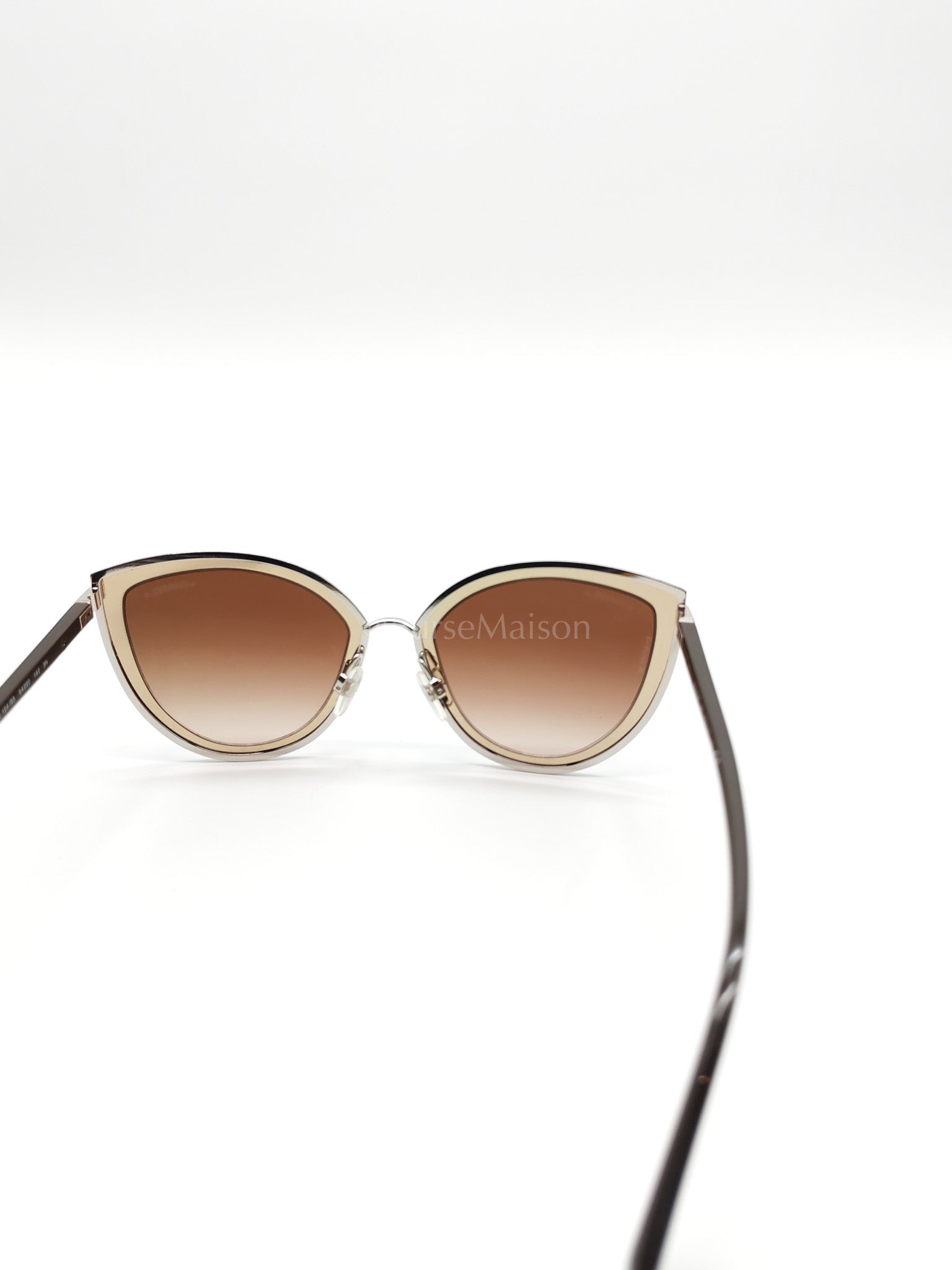 Silver Metal Cat-Eye Sunglasses 4222 | Purse Maison Luxury Bags Shop