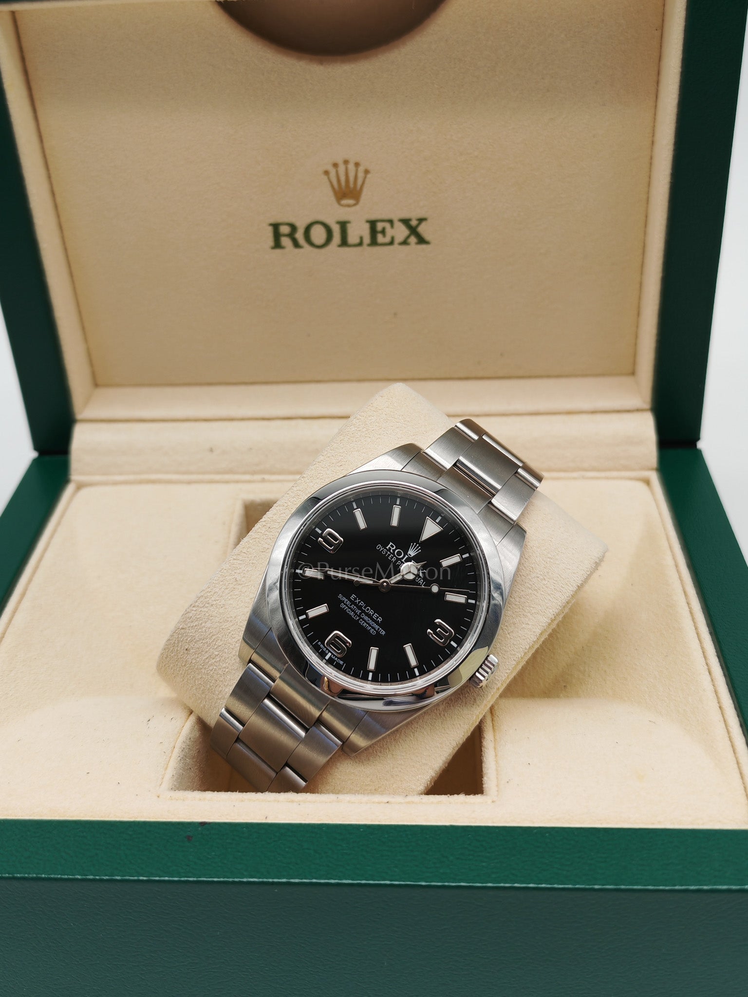 Explorer 39mm Reference 214270 in Silver Oyster Perpetual & Black Dial