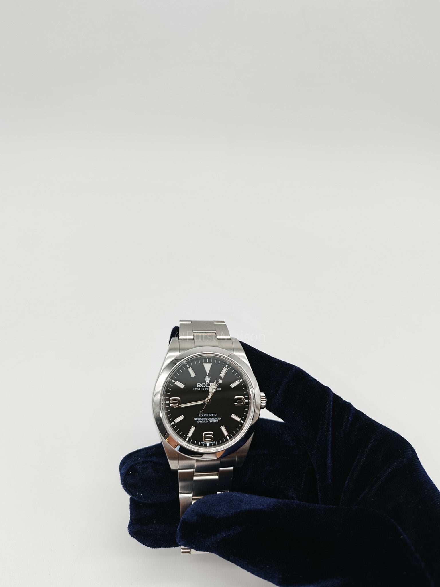 Explorer 39mm Reference 214270 in Silver Oyster Perpetual & Black Dial