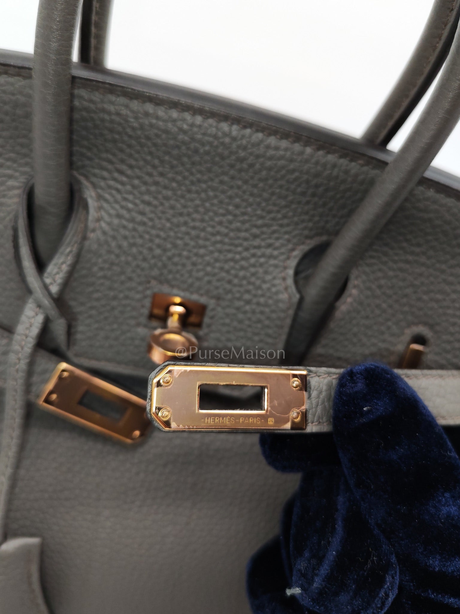 Birkin 25 Retourne Etain in Togo Leather and Rose Gold Hardware Stamp Z (2021)