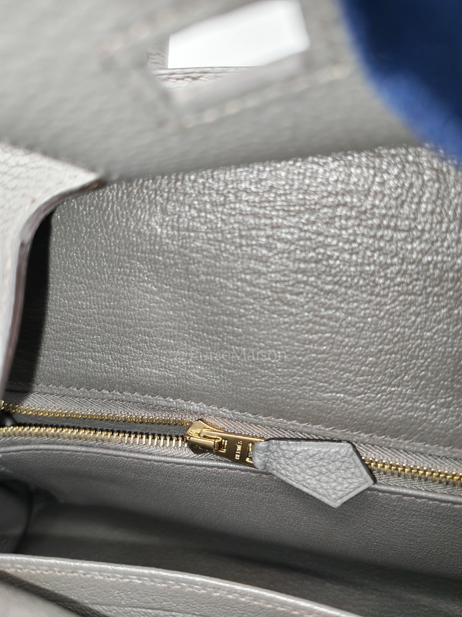 Birkin 25 Retourne Etain in Togo Leather and Rose Gold Hardware Stamp Z (2021)