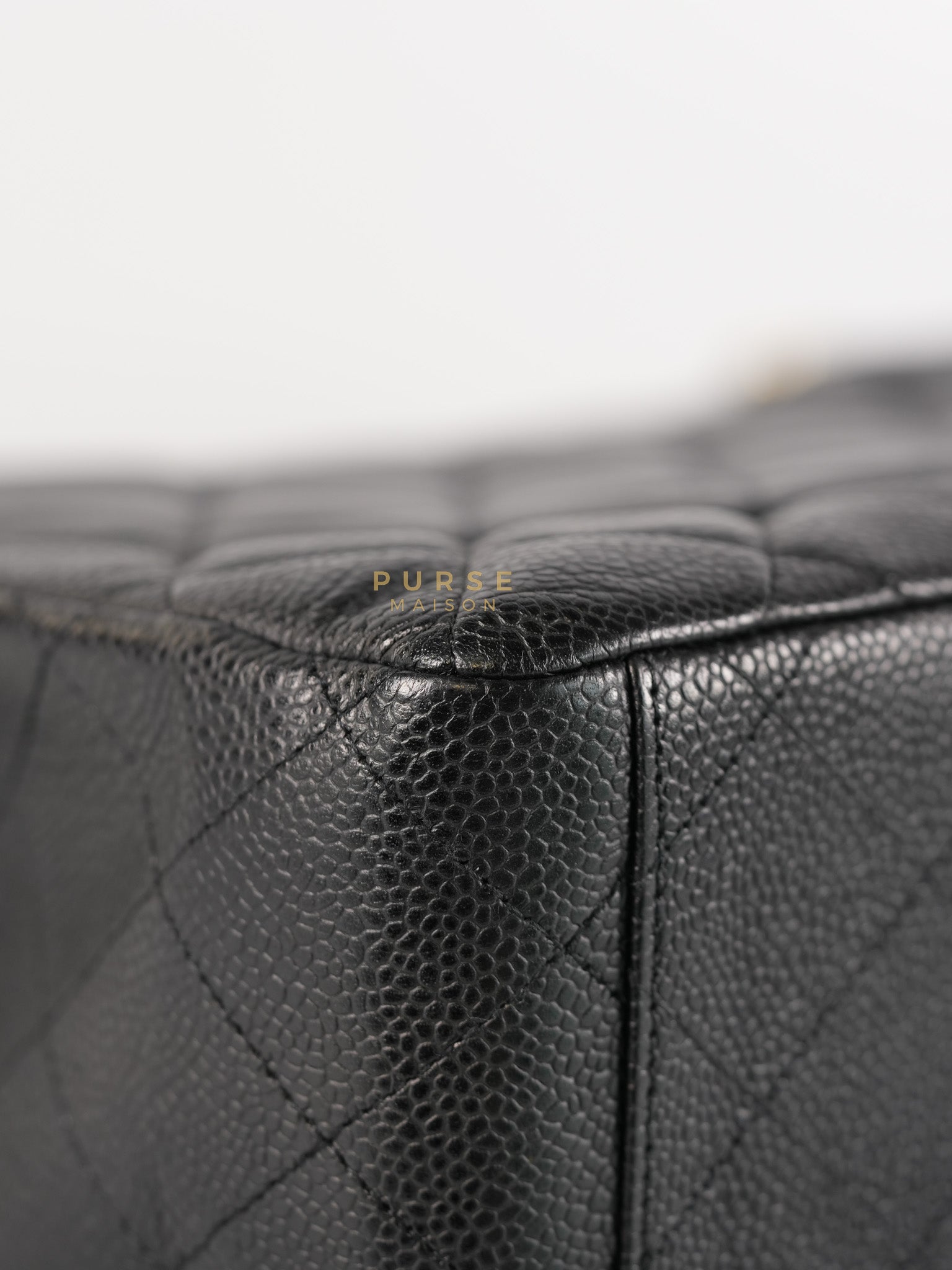 Single Flap Maxi Bag in Black Caviar Leather Gold Hardware Series 13) | Purse Maison Luxury Bags Shop