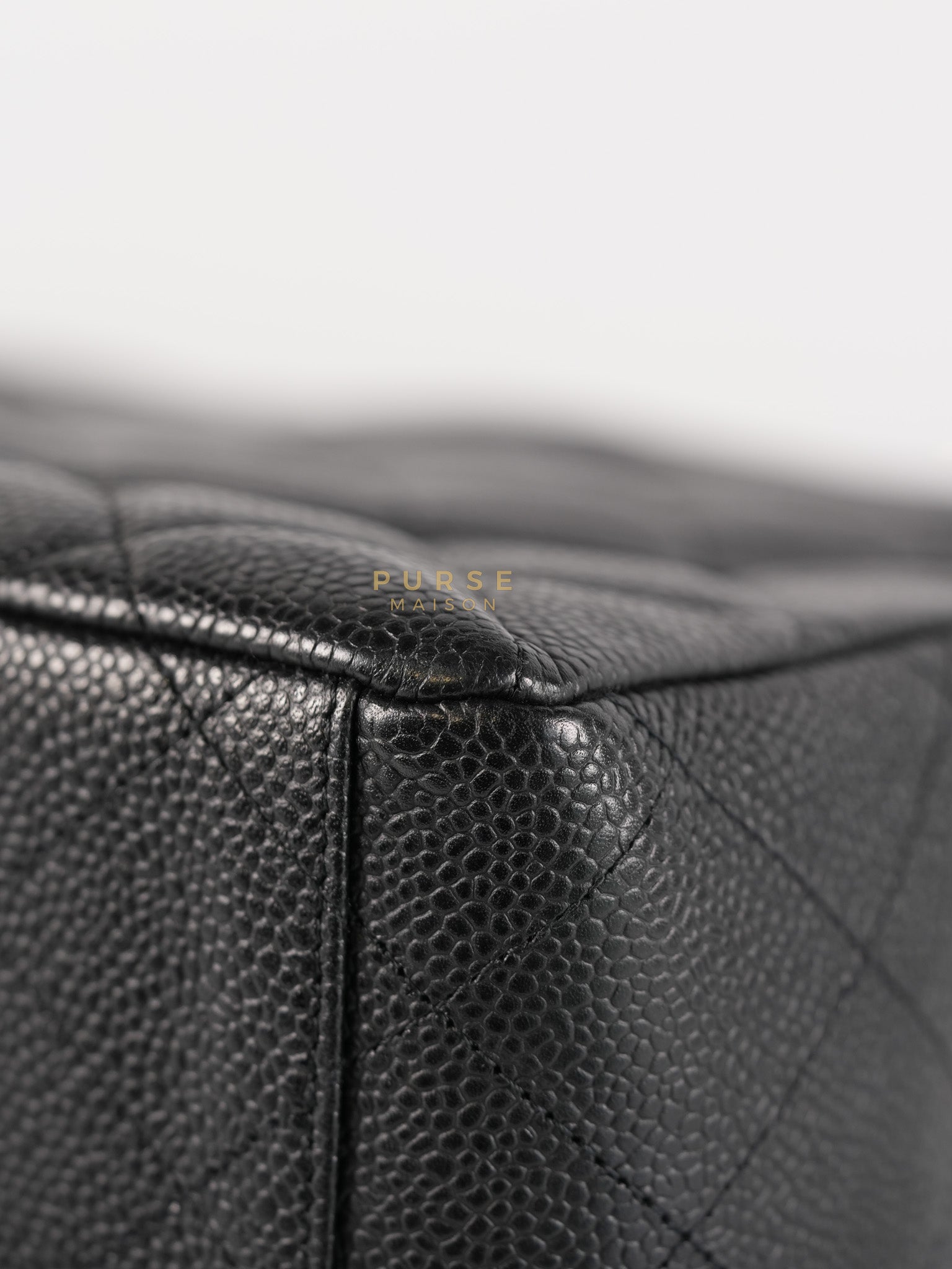 Single Flap Maxi Bag in Black Caviar Leather Gold Hardware Series 13) | Purse Maison Luxury Bags Shop