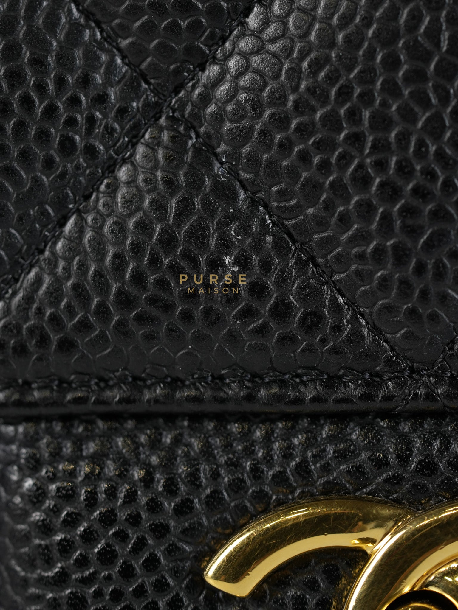 Single Flap Maxi Bag in Black Caviar Leather Gold Hardware Series 13) | Purse Maison Luxury Bags Shop